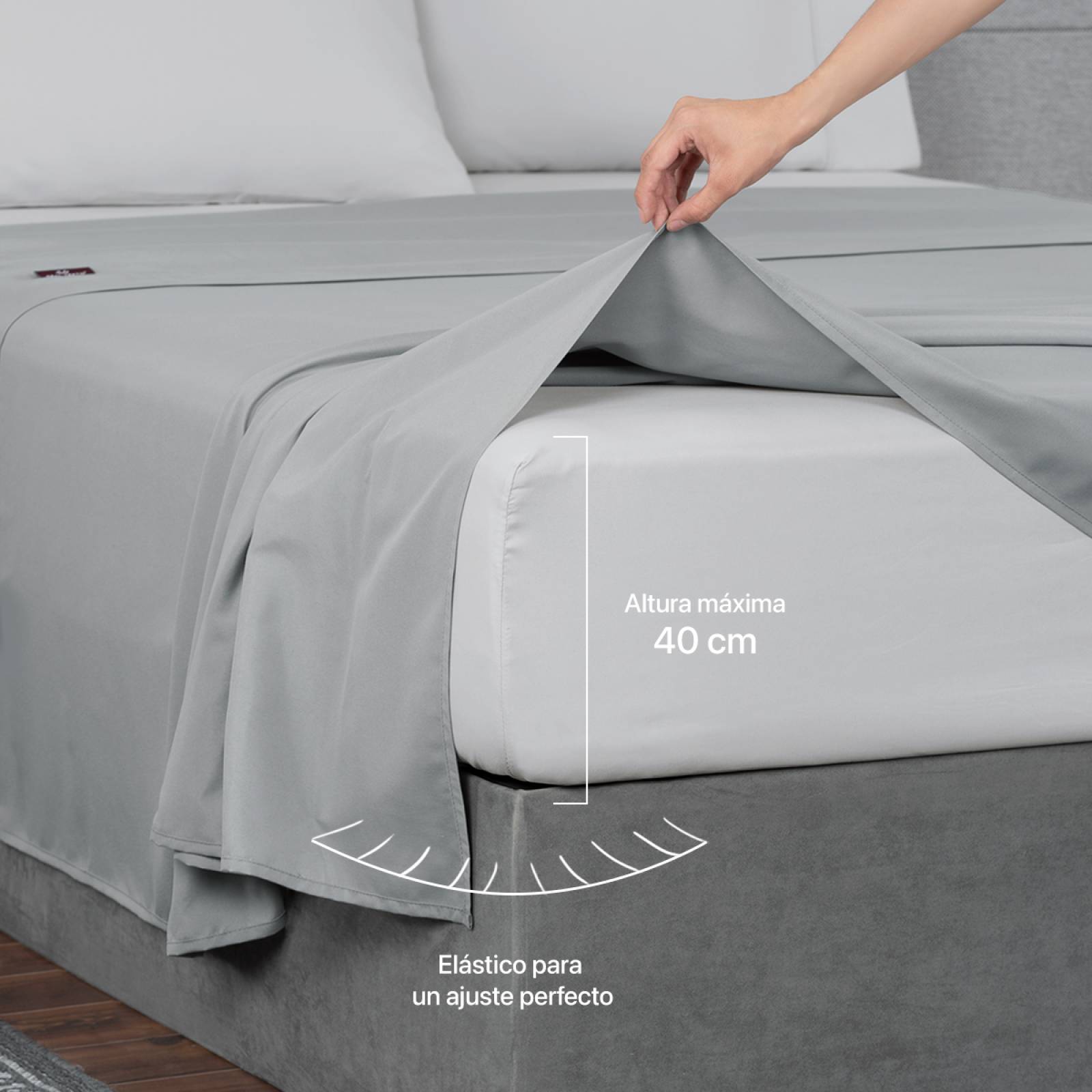 Sábanas Duotono Individual Microfibra Gris / Gris Claro REAL TEXTIL