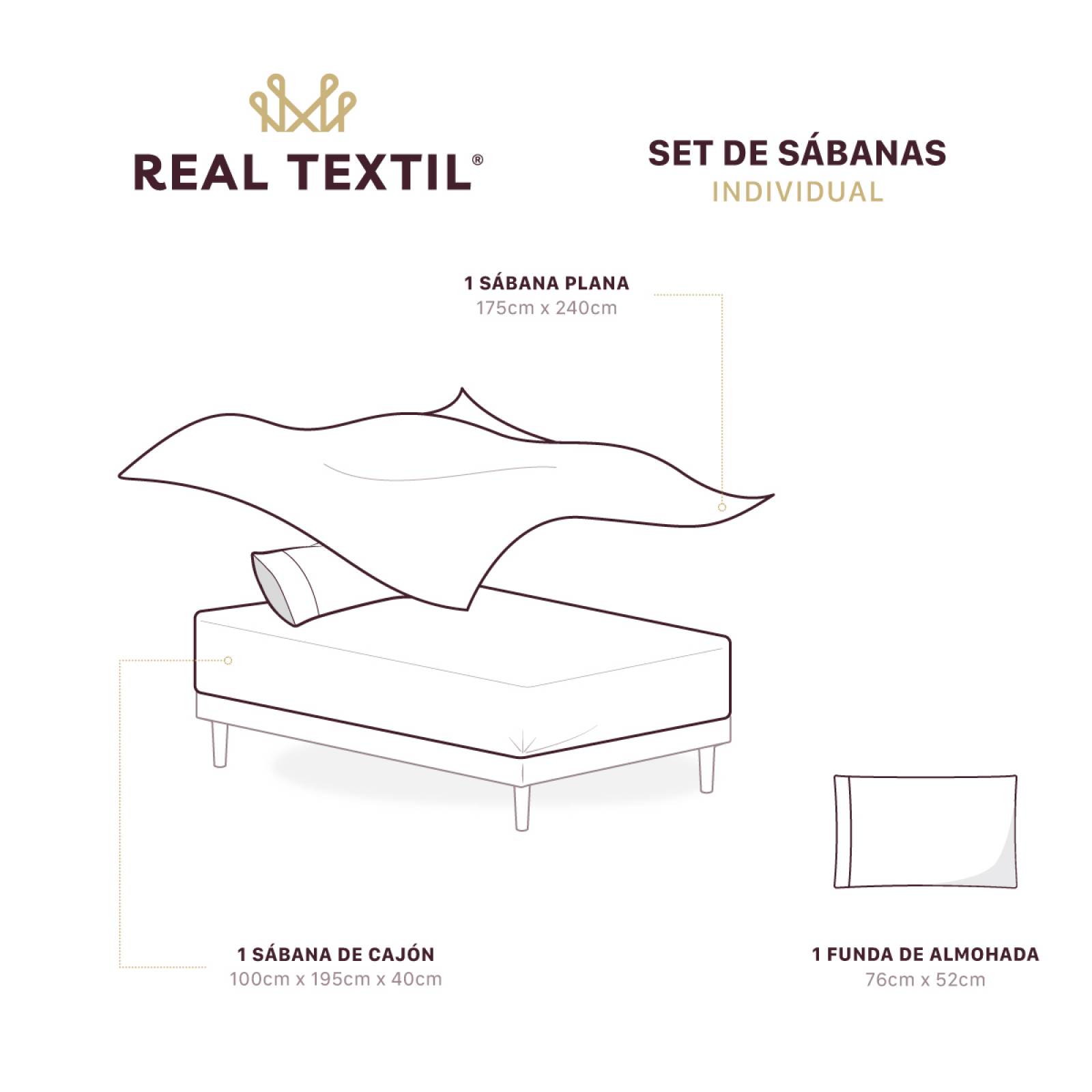 Sábanas Duotono Individual Microfibra Gris / Gris Claro REAL TEXTIL