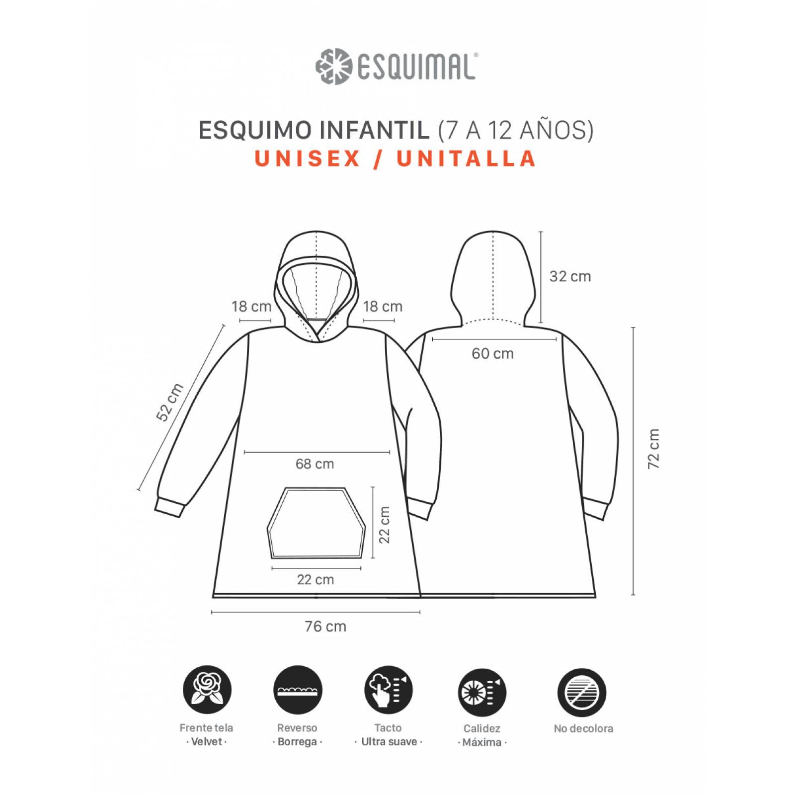 Sudadera Cobija Con Capucha Y Borrega Para Niña - Azul ESQUIMAL