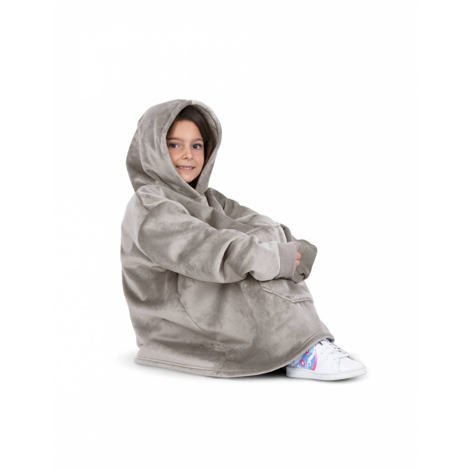 Sudadera Cobija Con Capucha Y Borrega Para Niña Gris ESQUIMAL