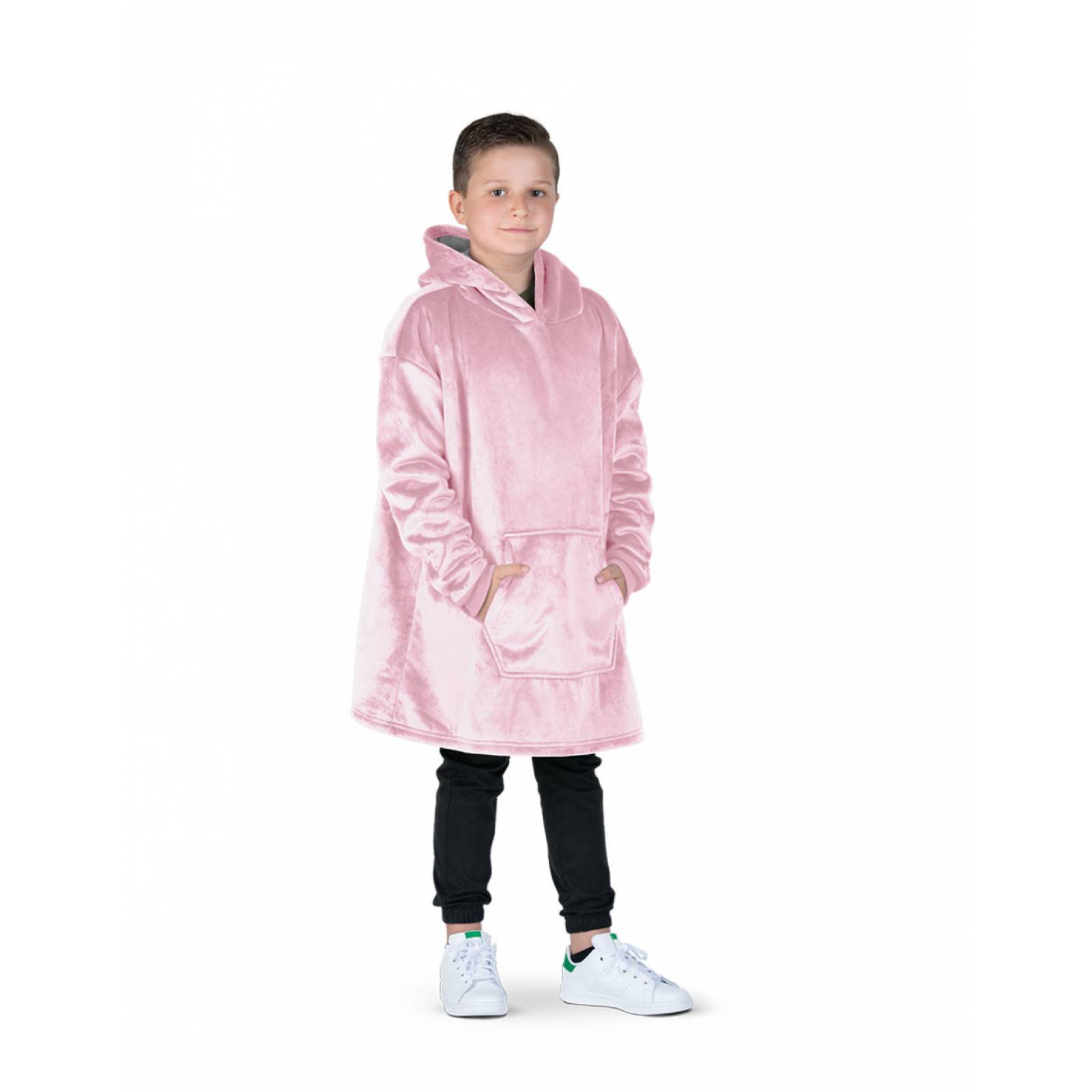 Sudadera Cobija Con Capucha Y Borrega Para Niño - Rosa ESQUIMAL