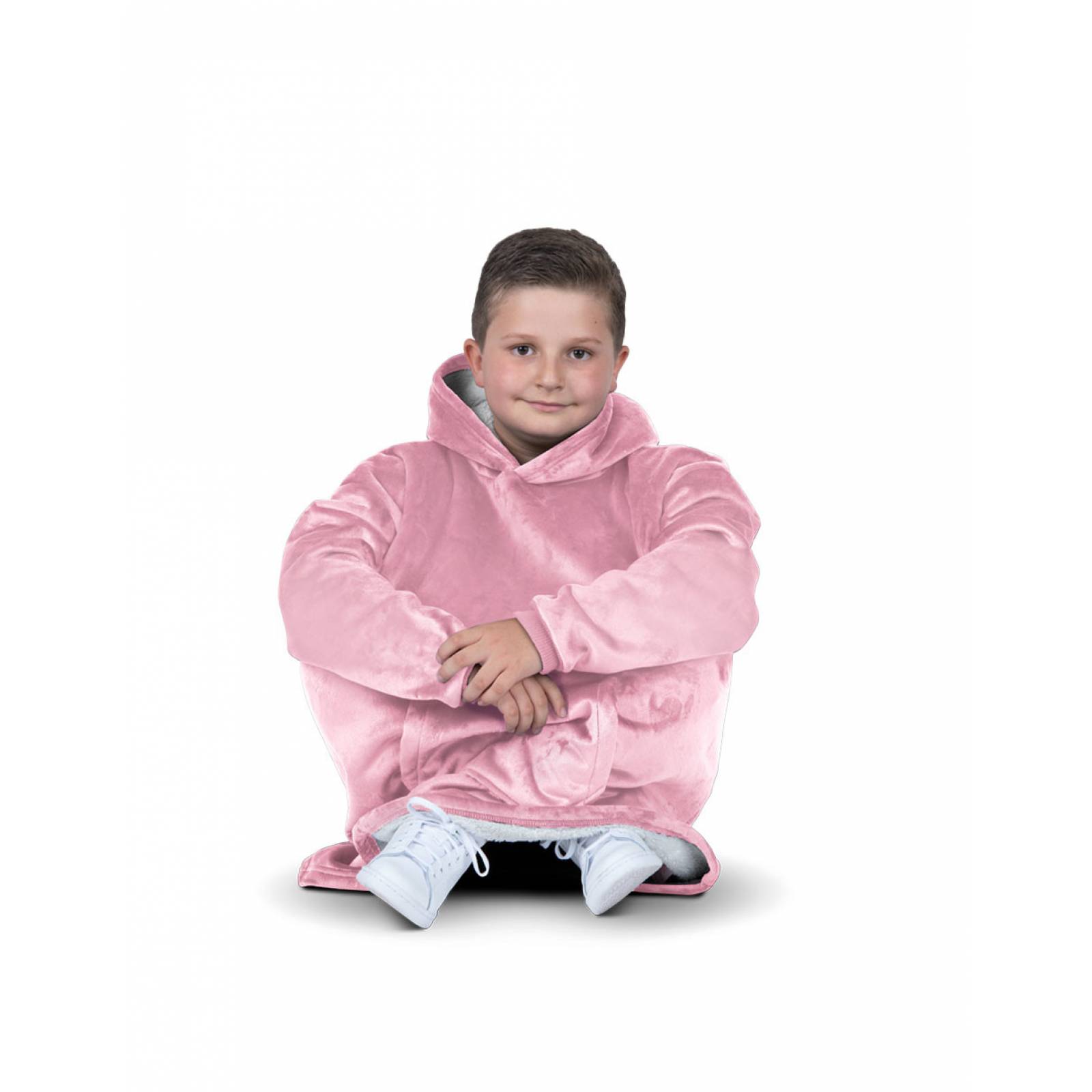 Sudadera Cobija Con Capucha Y Borrega Para Niño - Rosa ESQUIMAL