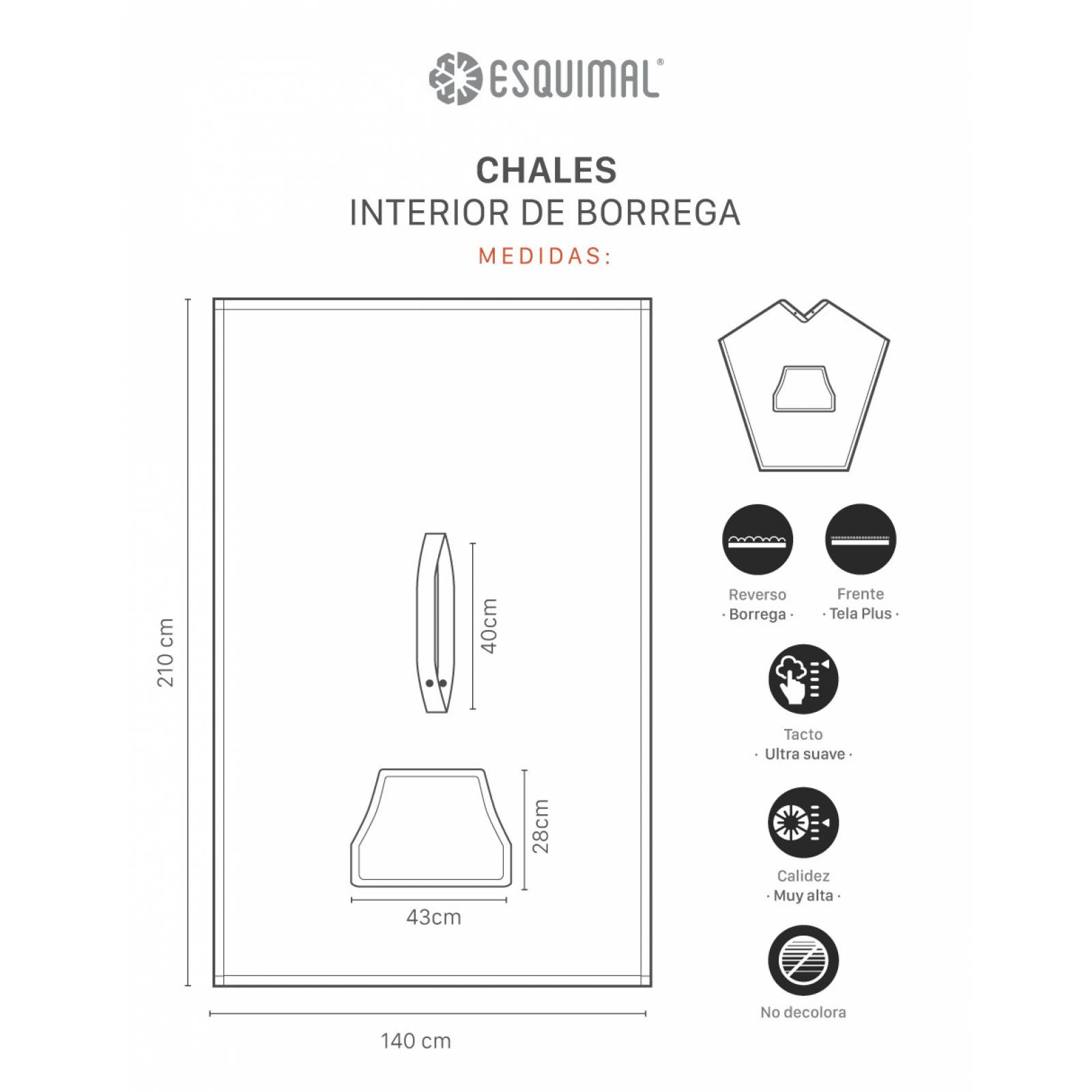 Cobija Cobertor Tipo Chal / Poncho Para Hombre - Azul marino ESQUIMAL