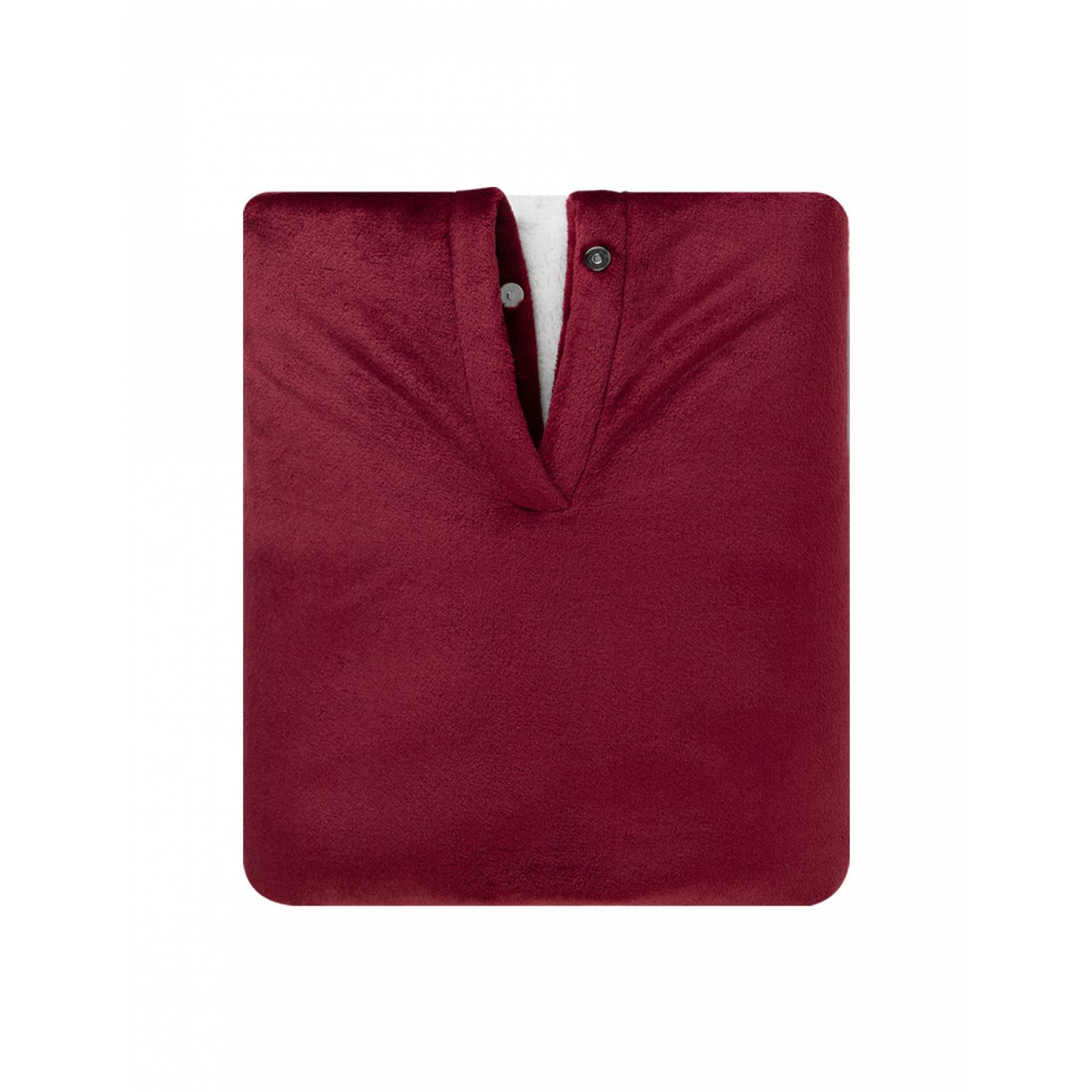 Cobija Cobertor Tipo Chal / Poncho Para Hombre - Rojo Tinto ESQUIMAL