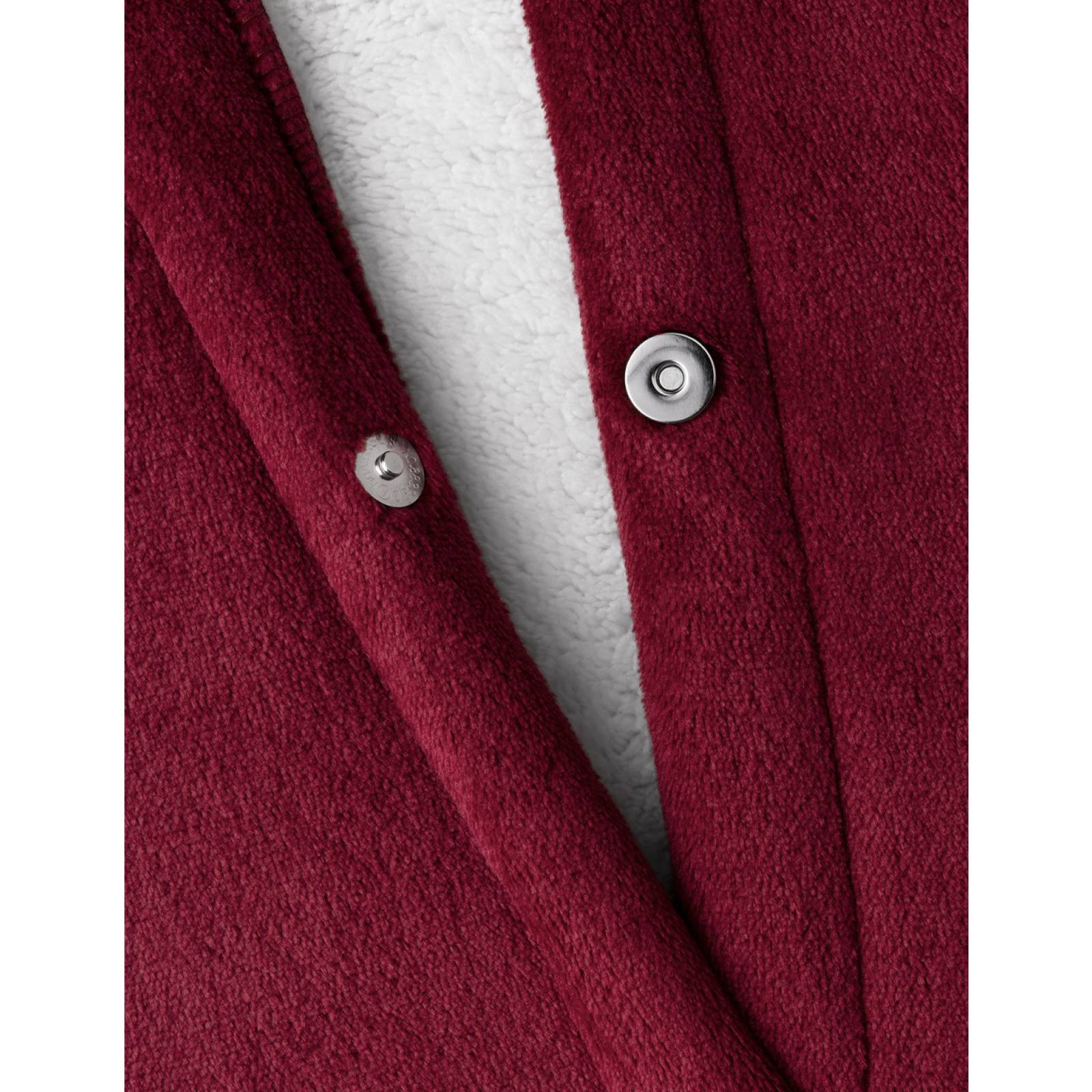 Cobija Cobertor Tipo Chal / Poncho Para Hombre - Rojo Tinto ESQUIMAL