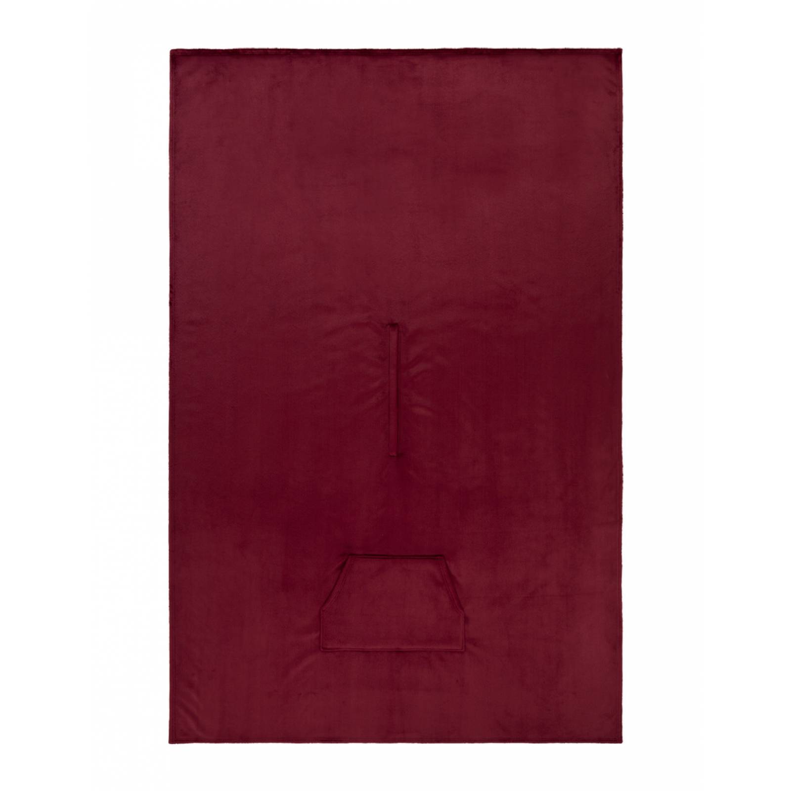 Cobija Cobertor Tipo Chal / Poncho Para Hombre - Rojo Tinto ESQUIMAL