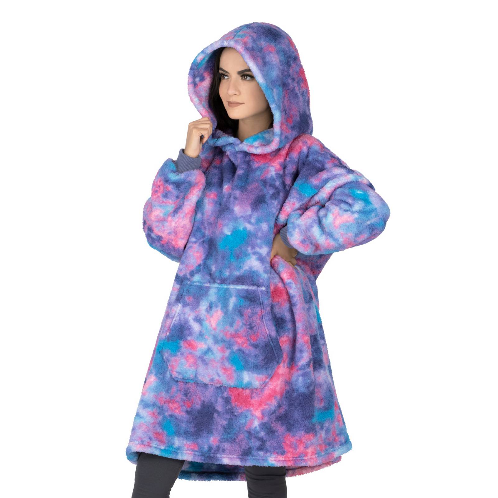 Sudadera Cobija Borrega Hoodie Con Capucha Para Mujer Acuarela