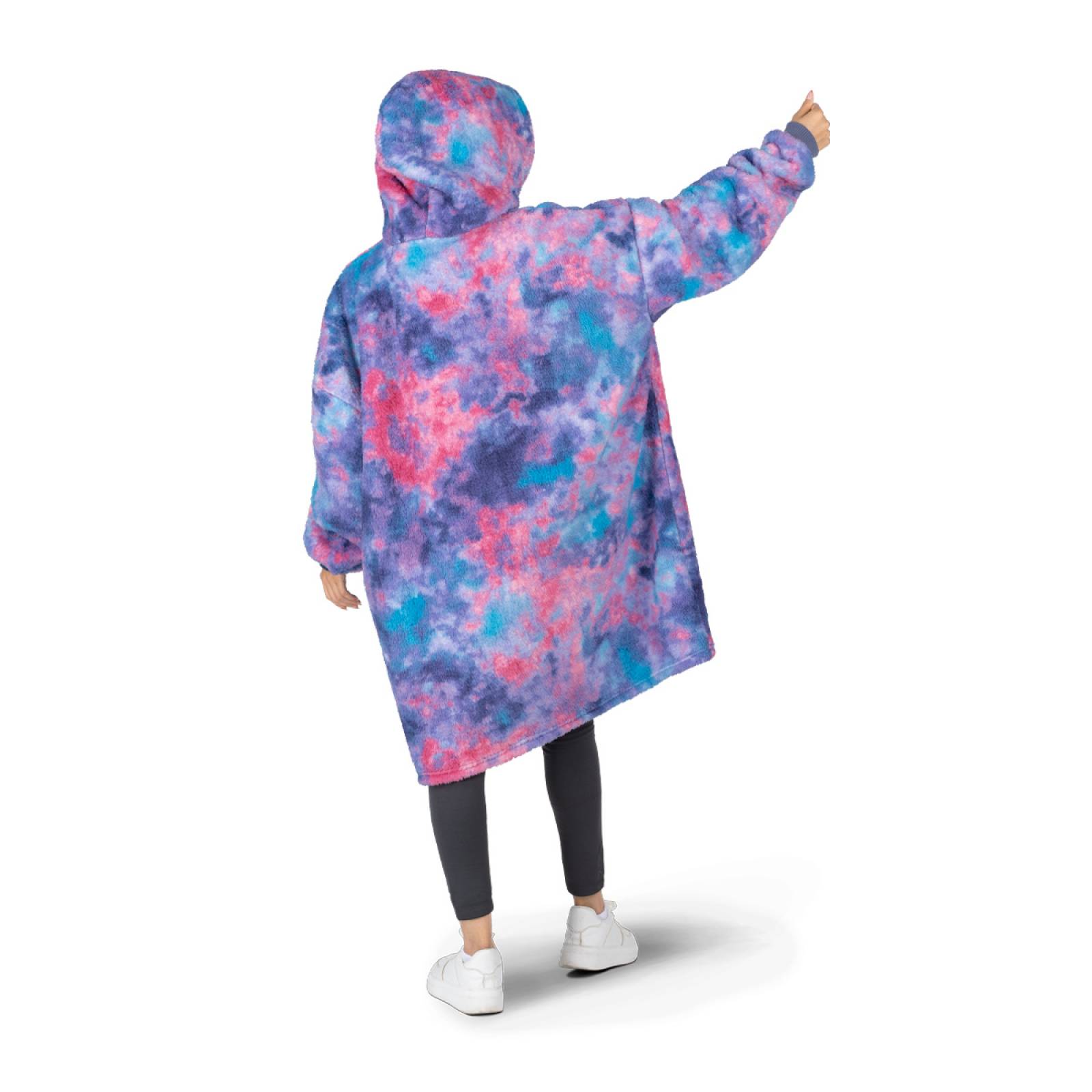 Sudadera Cobija Borrega Hoodie Con Capucha Para Mujer - Acuarela Morada REAL TEXTIL