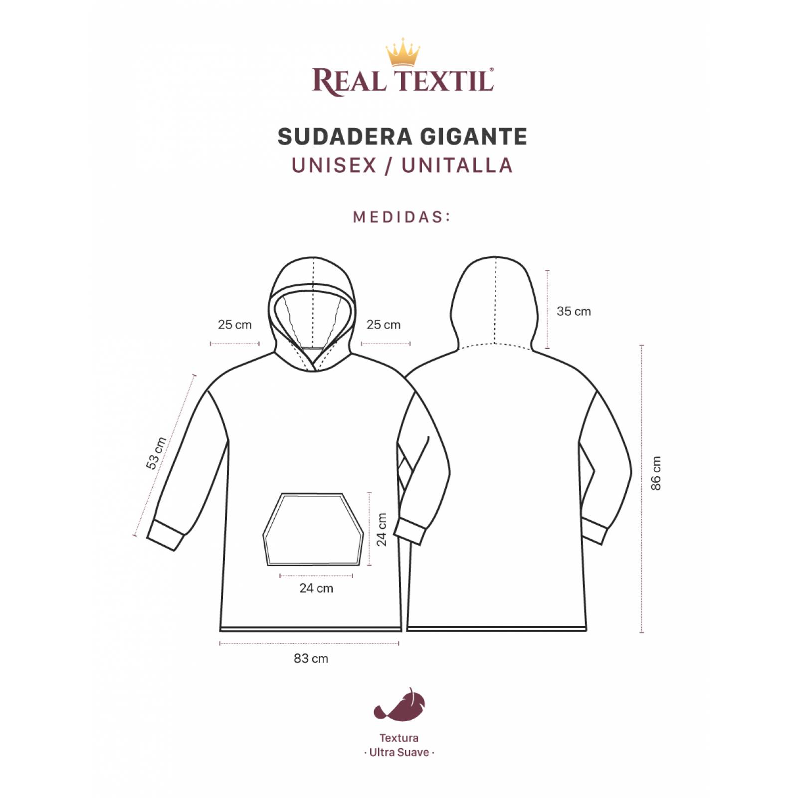 Sudadera Cobija Borrega Hoodie Con Capucha Para Mujer - Acuarela Morada REAL TEXTIL