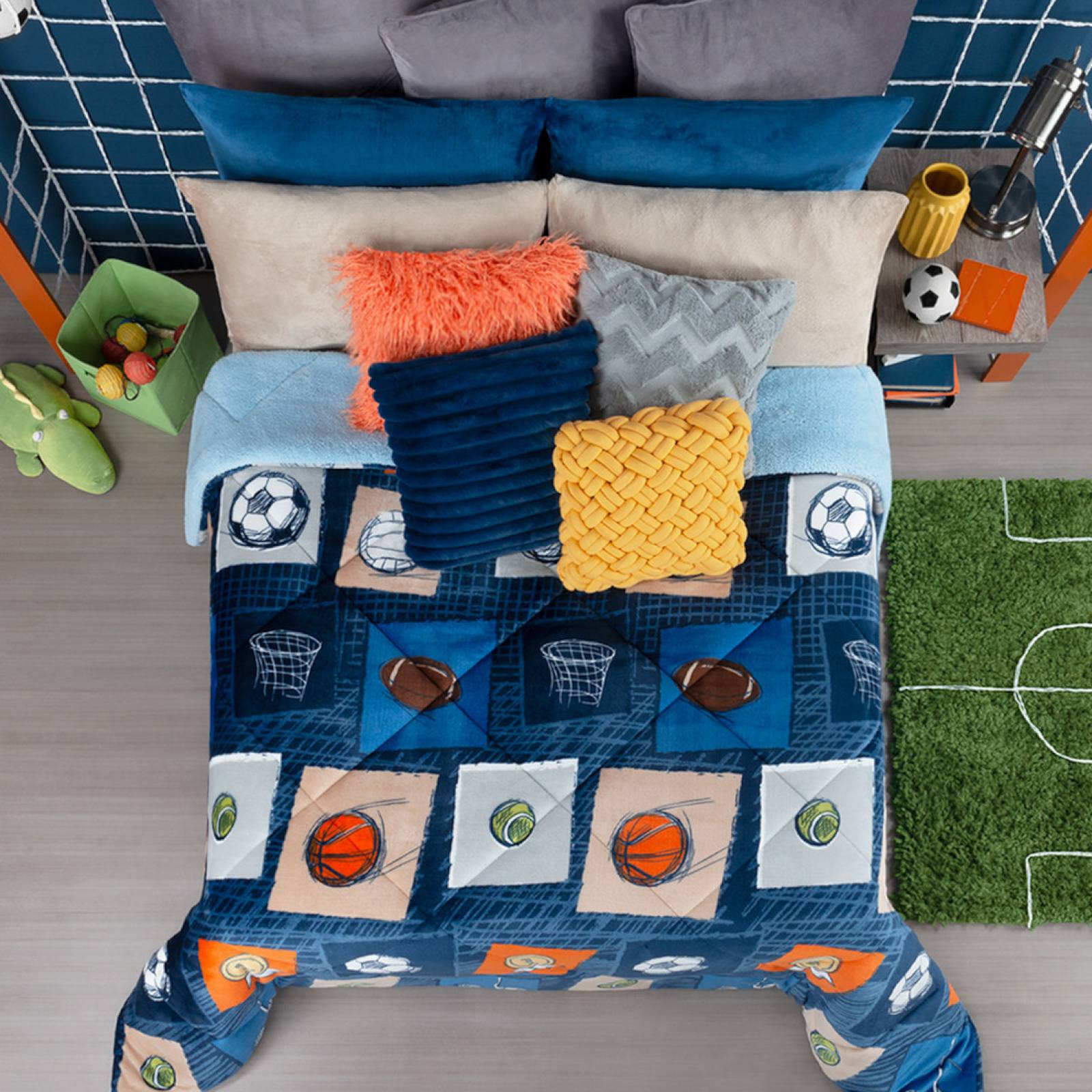 Cobertor Borrega Individual Infantil - Campeones ESQUIMAL