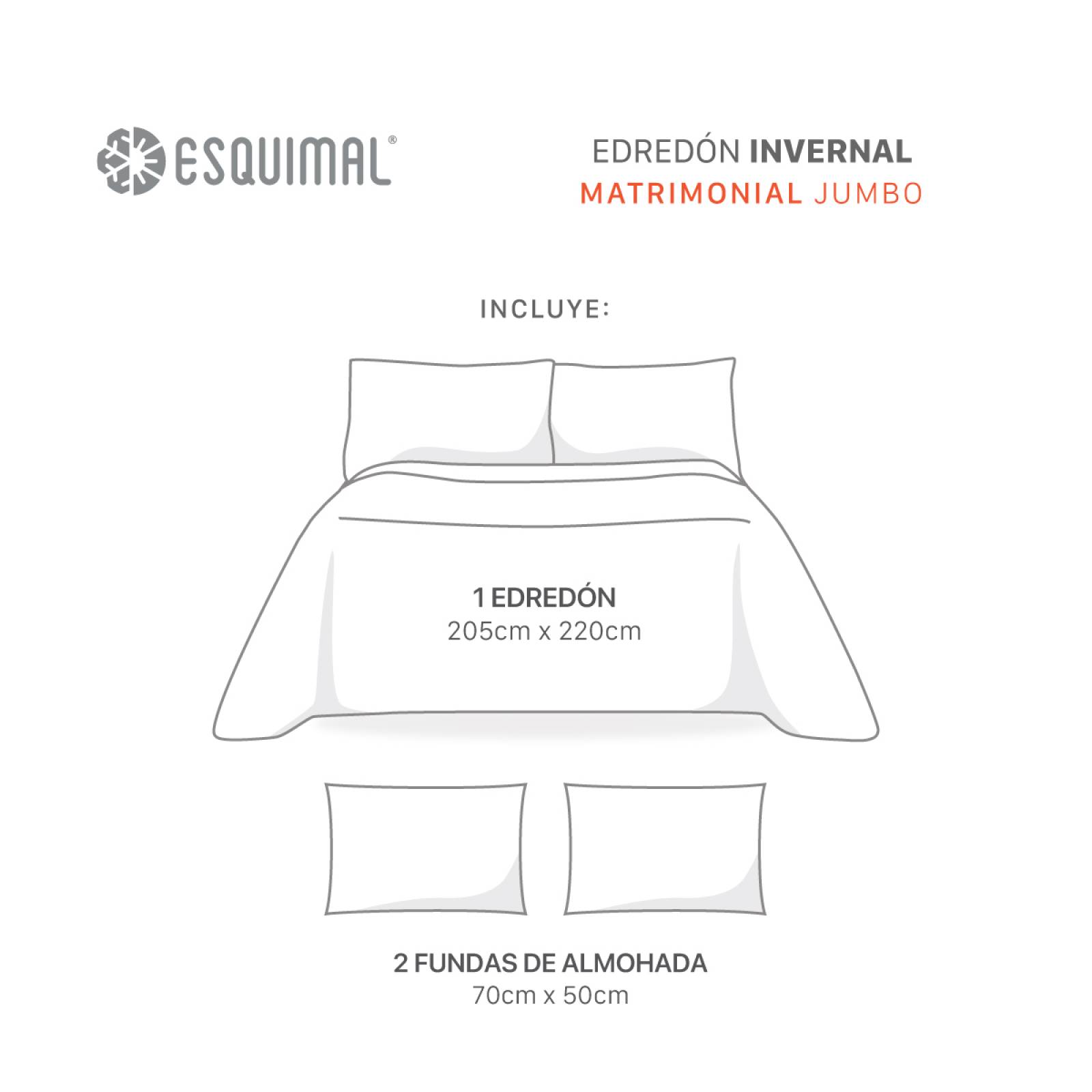 Cobertor Matrimonial Jumbo Premium Invernal + Fundas Caliza ESQUIMAL