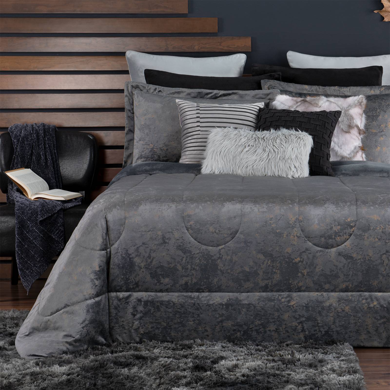 Cobertor King Size Jumbo Edredón Invernal Luxus con Fundas Mina ESQUIMAL