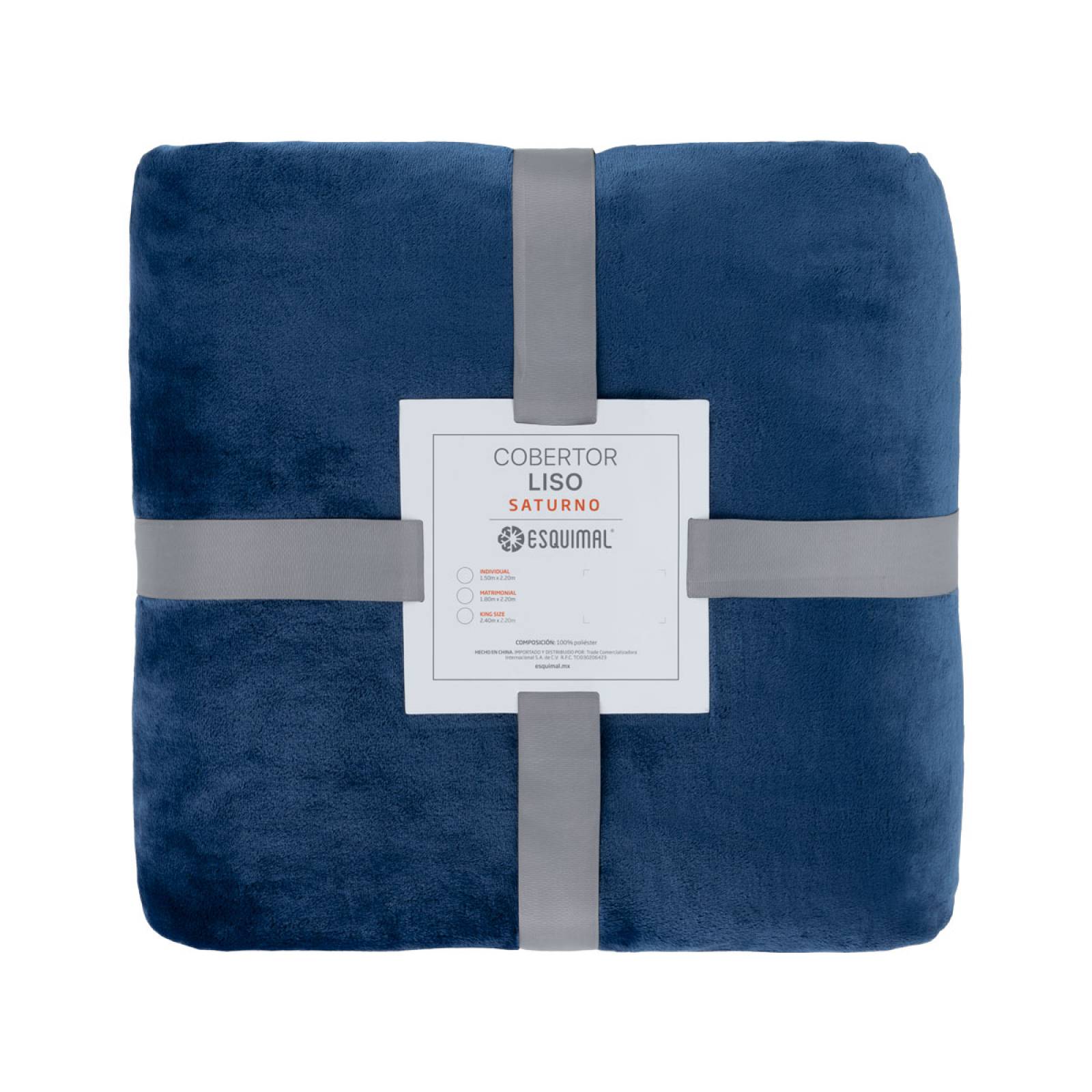 Cobertor Matrimonial Suave Liso Cobija Invernal Ligero para Todo el Año Saturno (Azul) ESQUIMAL.