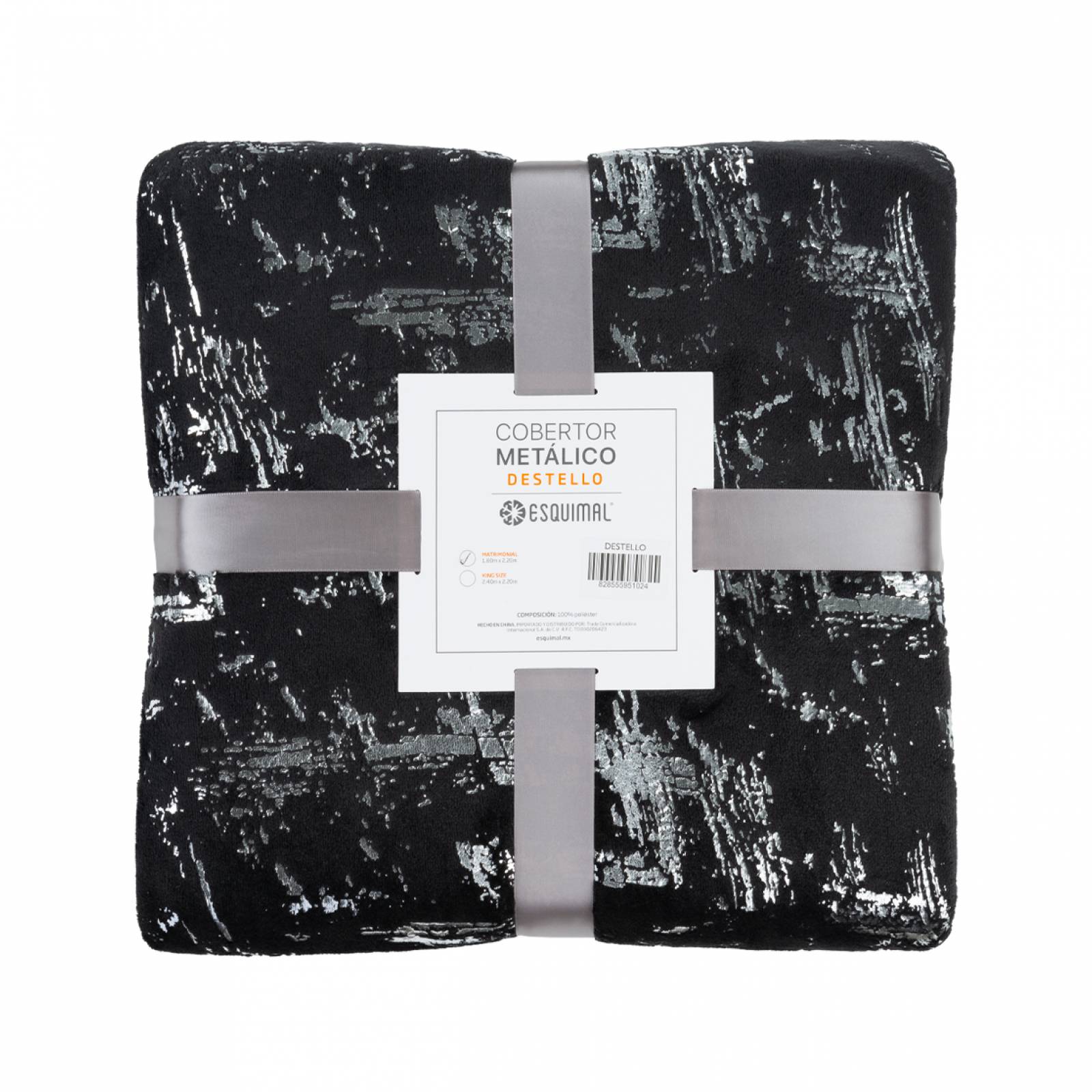 Cobertor King Size Suave Liso Cobija Invernal Ligero para Todo el Año Destello (Negro) ESQUIMAL.