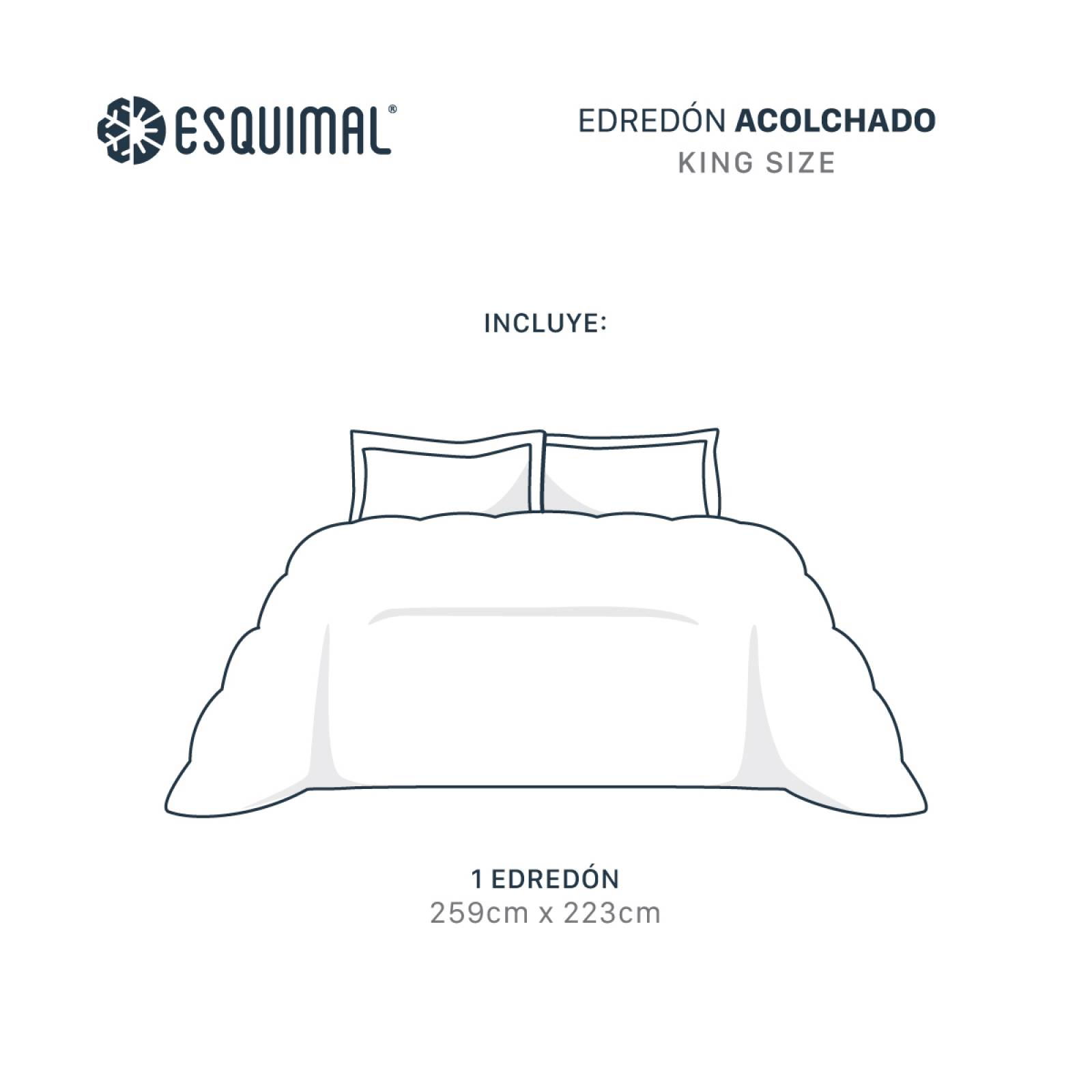 Edredón Acolchado Duvet King Size Hipoalergénico Azul ESQUIMAL