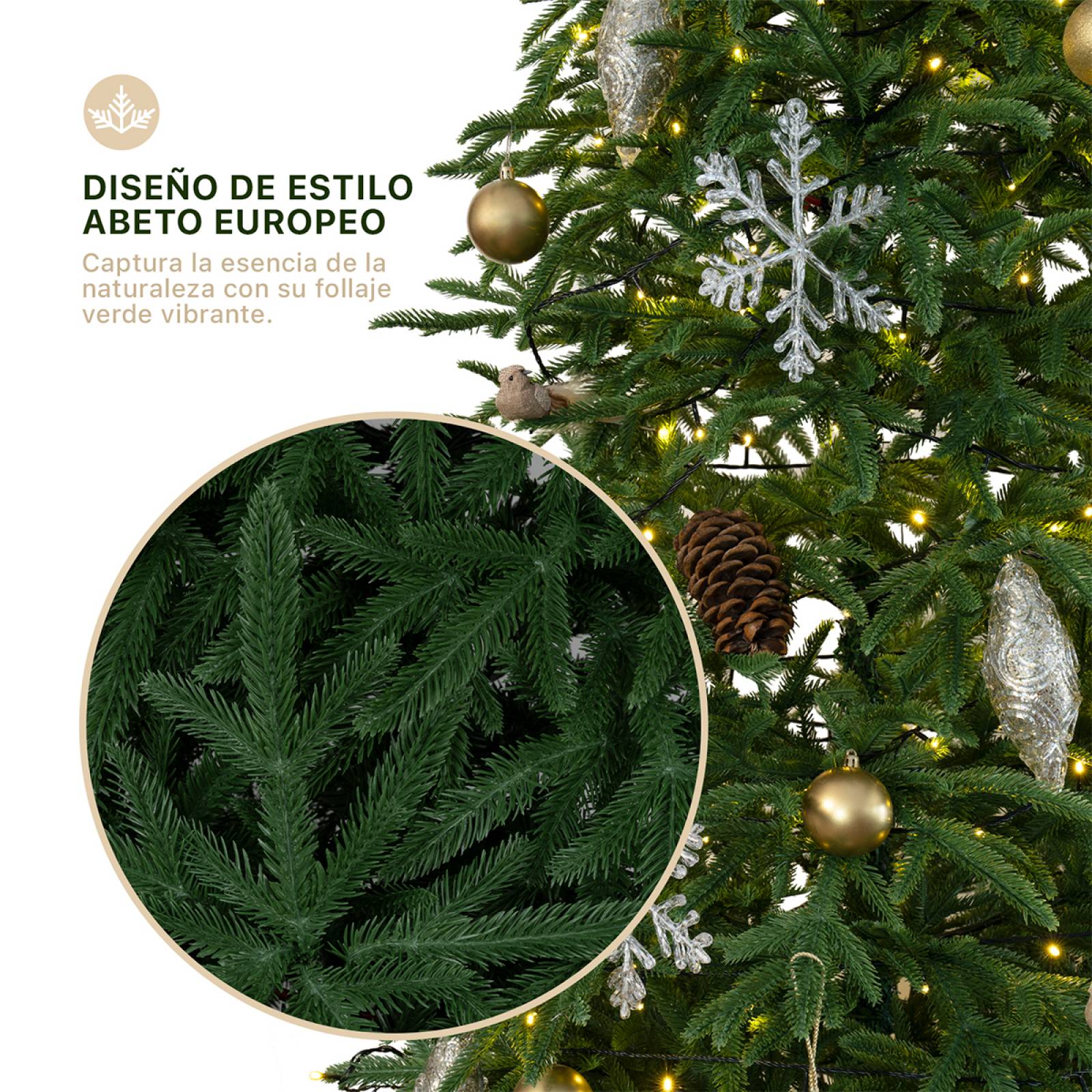 Árbol de Navidad Pino Navideño 2.4m 1128 Ramas - Verde para ESQUIMAL.