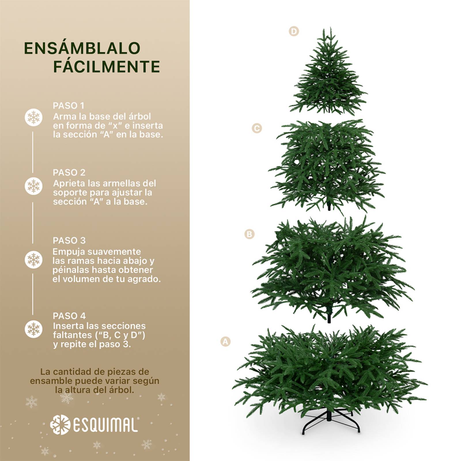 Árbol de Navidad Pino Navideño 2.4m 1128 Ramas - Verde para ESQUIMAL.
