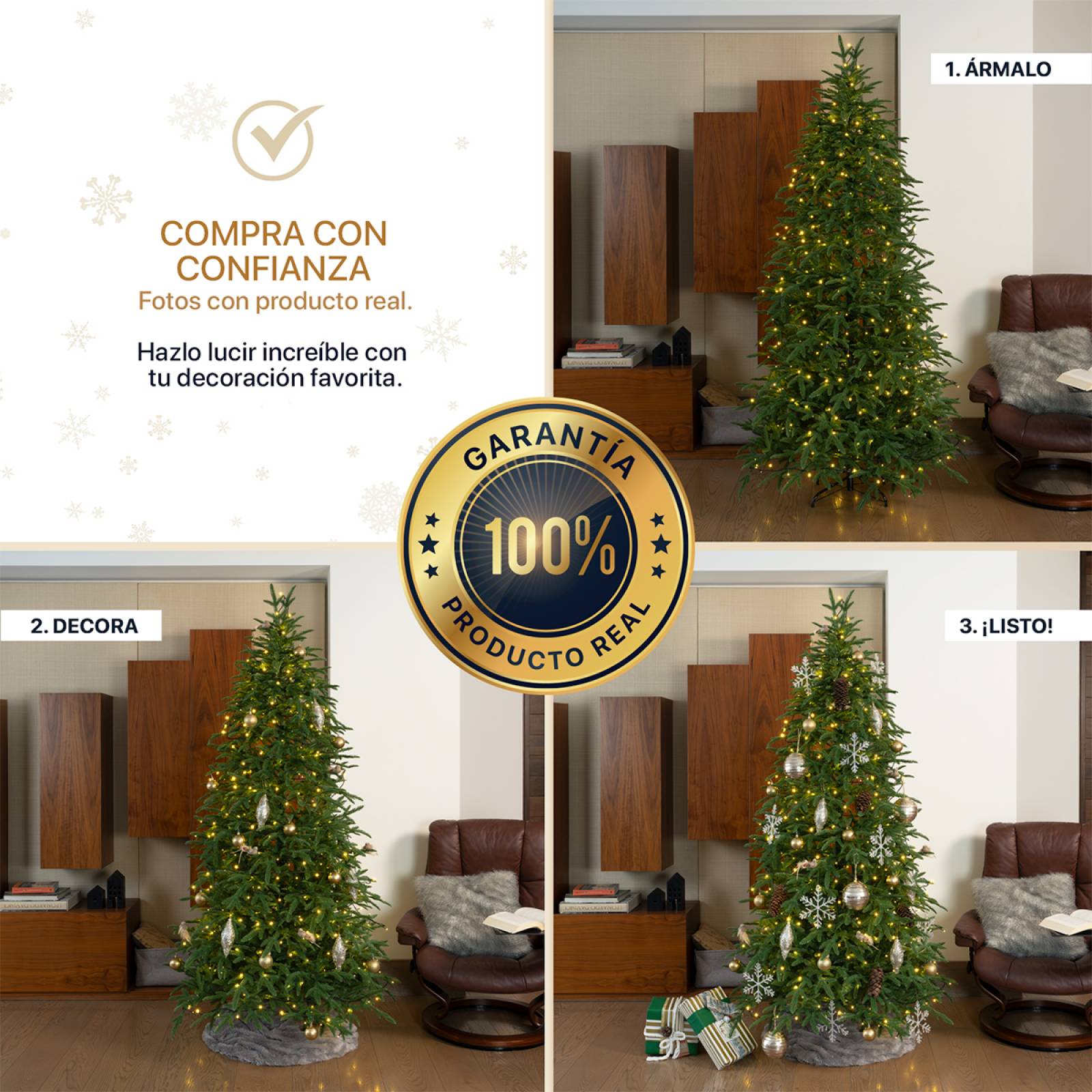Árbol de Navidad Pino Navideño 2.4m 1128 Ramas - Verde para ESQUIMAL.