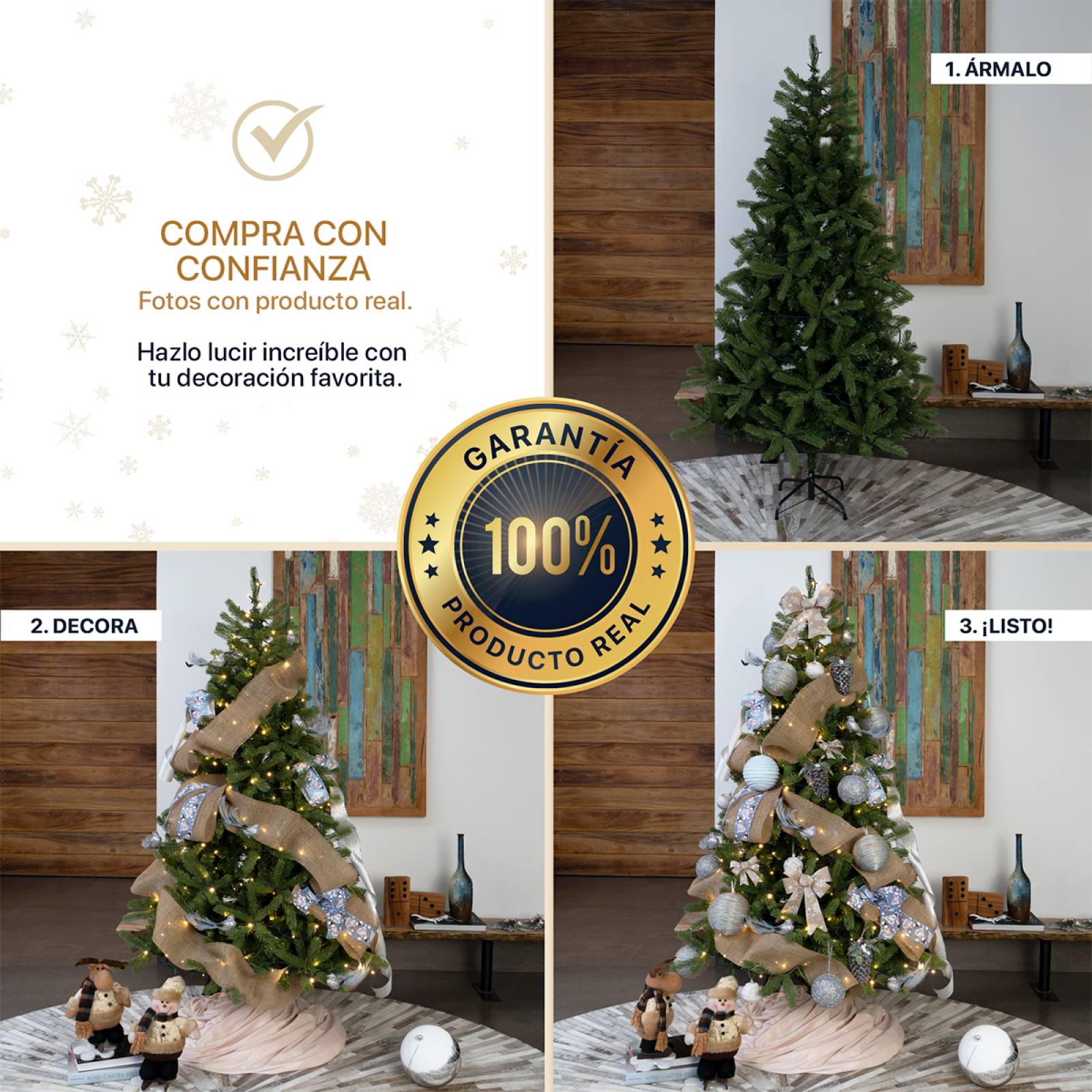 Árbol de Navidad Pino Navideño 2.5m 1900 Ramas - Verde oliva para ESQUIMAL