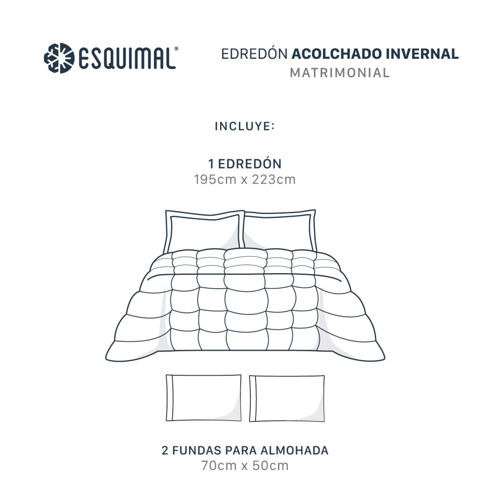 Edredón Invernal Cobertor Matrimonial + Fundas Balam ESQUIMAL