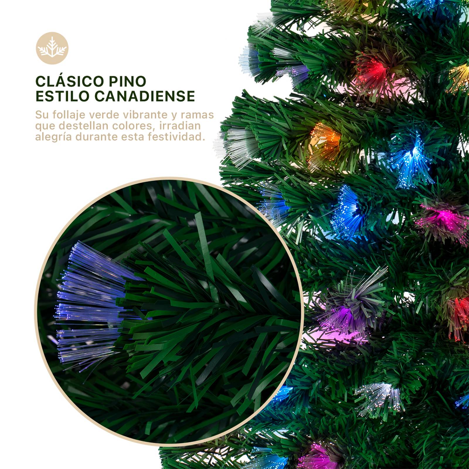 Árbol de Navidad Fibra Óptica Pino Navideño 2.3m - Verde para ESQUIMAL