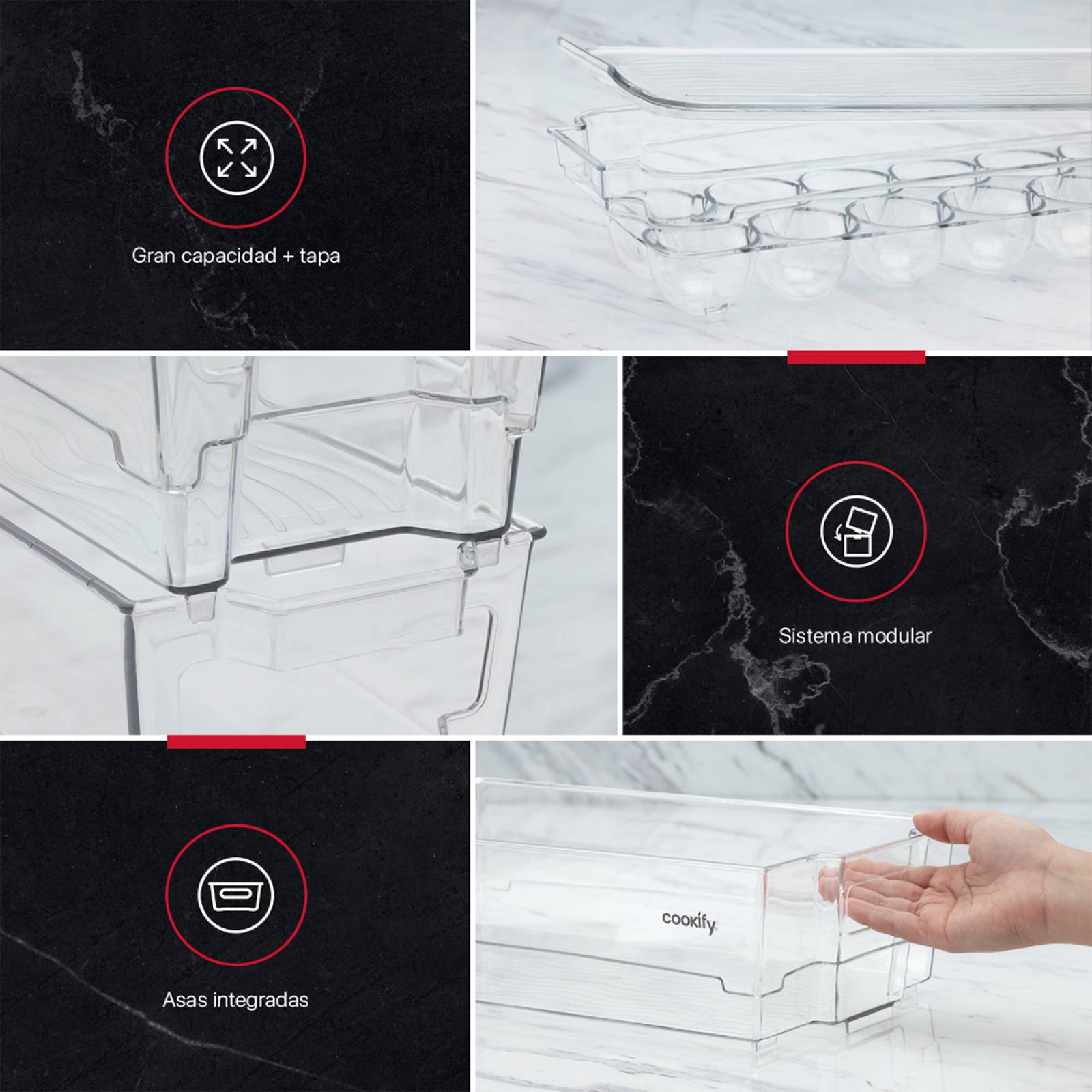 Contenedores Organizadores Para Refrigerador De 7 Pz COOKIFY