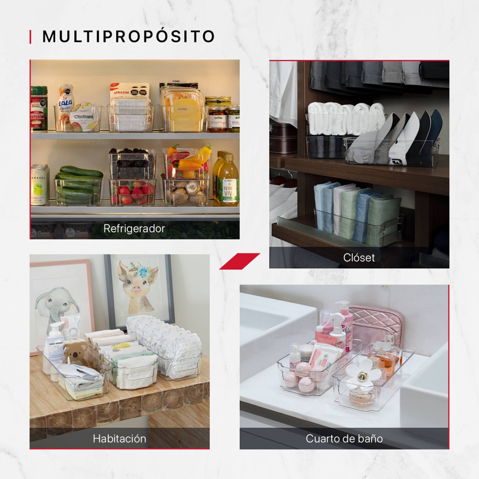 Contenedores Organizador Para Refrigerador Despensa De 8 Pz COOKIFY.