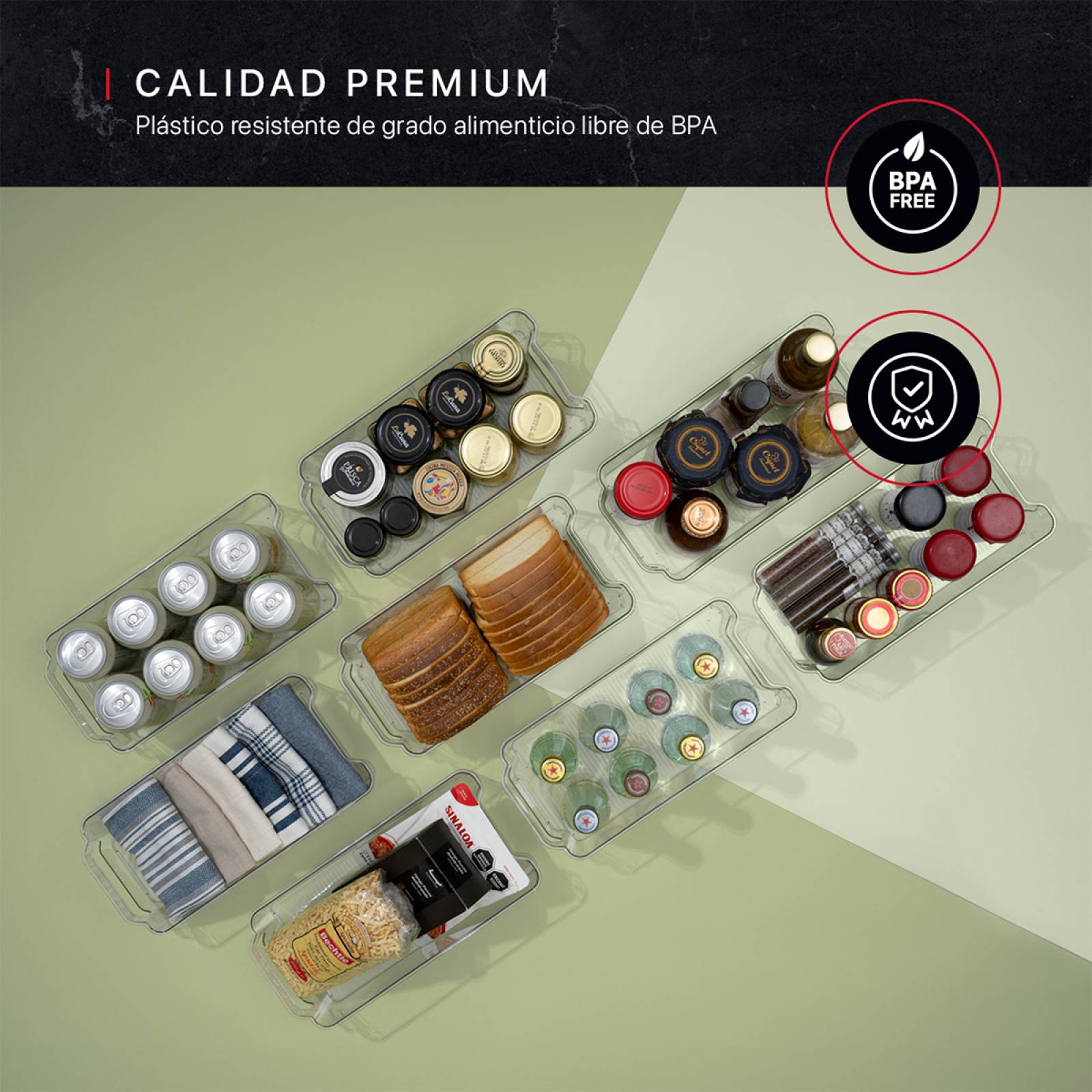 Contenedores Organizador Para Refrigerador Despensa De 8 Pz COOKIFY.