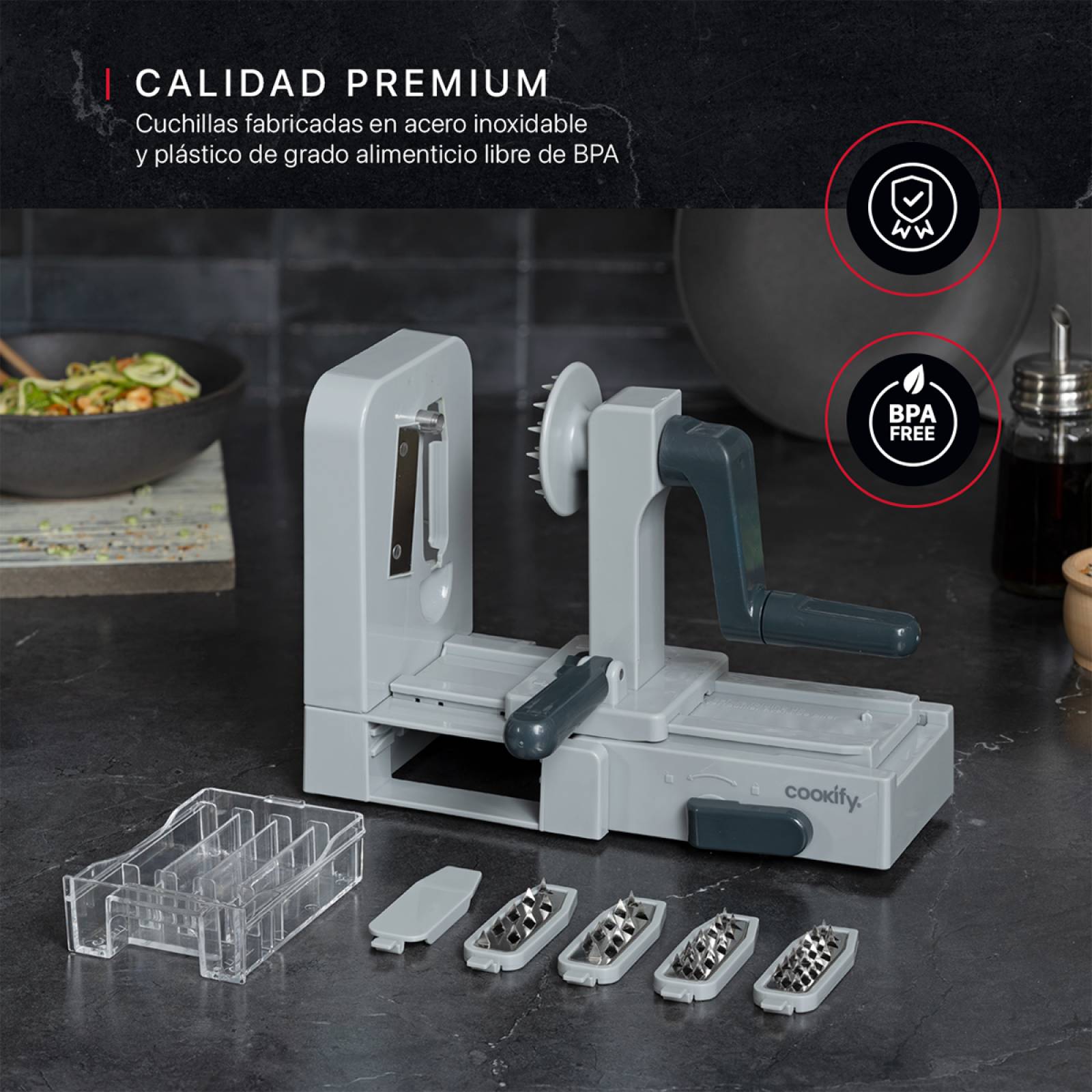 Rallador Para Verduras En Espiral Cortador Espiralizador De Cookify