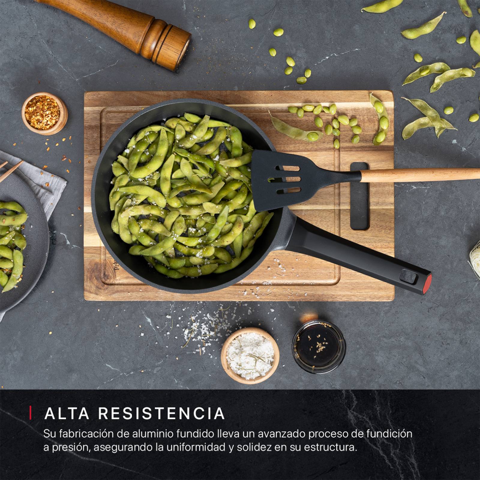 Sartén De Aluminio Fundido Con Antiadherente 28 cm Comal Negro Cookify