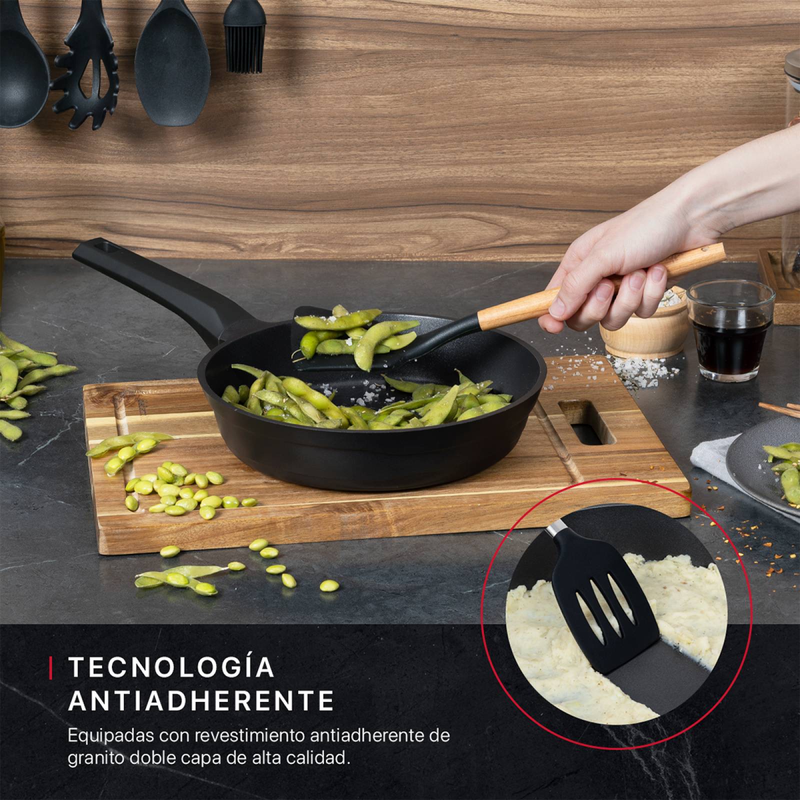 Sartén De Aluminio Fundido Con Antiadherente 28 cm Comal Negro Cookify