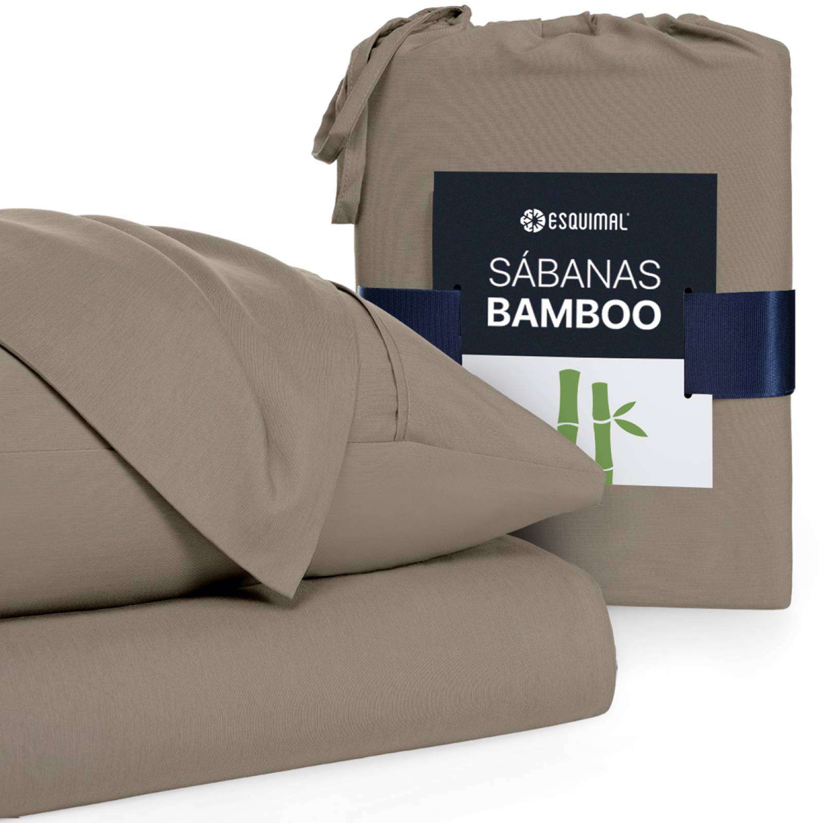 Sábanas Individual De Bambú / Bamboo Ultra Suaves Y Frescas Café ESQUIMAL.