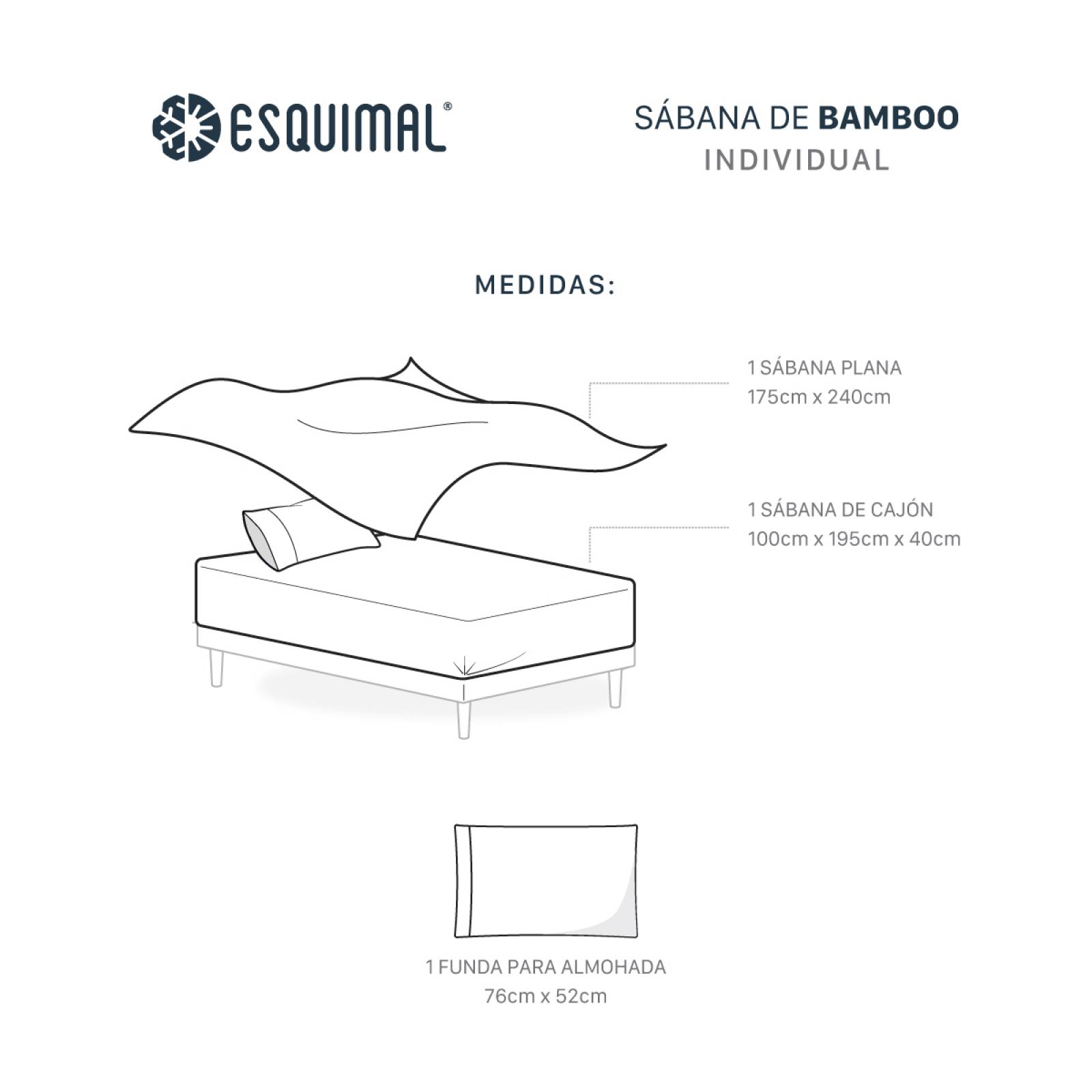 Sábanas Individual De Bambú / Bamboo Ultra Suaves Y Frescas Café ESQUIMAL.