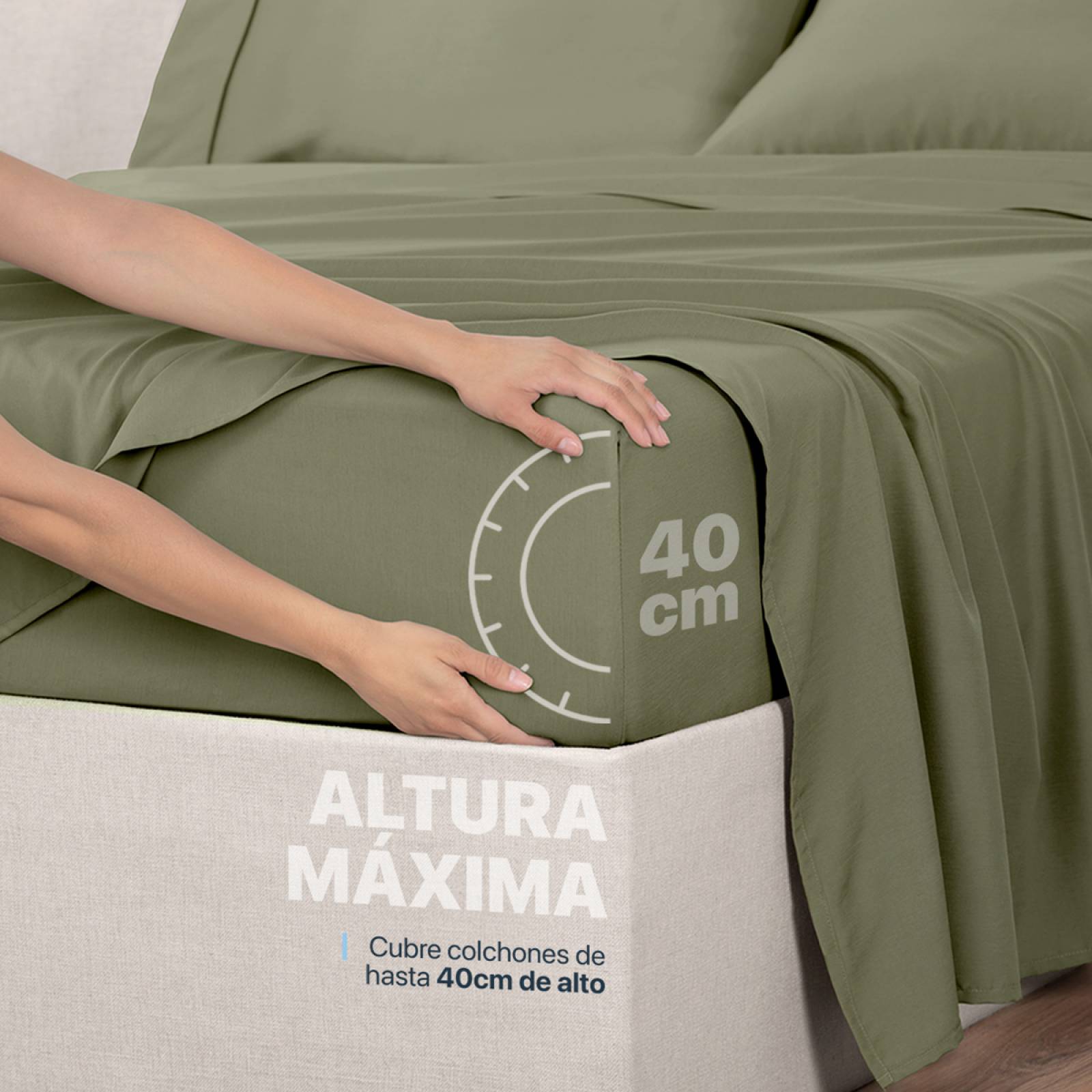 Sábanas Matrimonial De Bambú / Bamboo Ultra Suaves Y Frescas Verde Olivo ESQUIMAL.