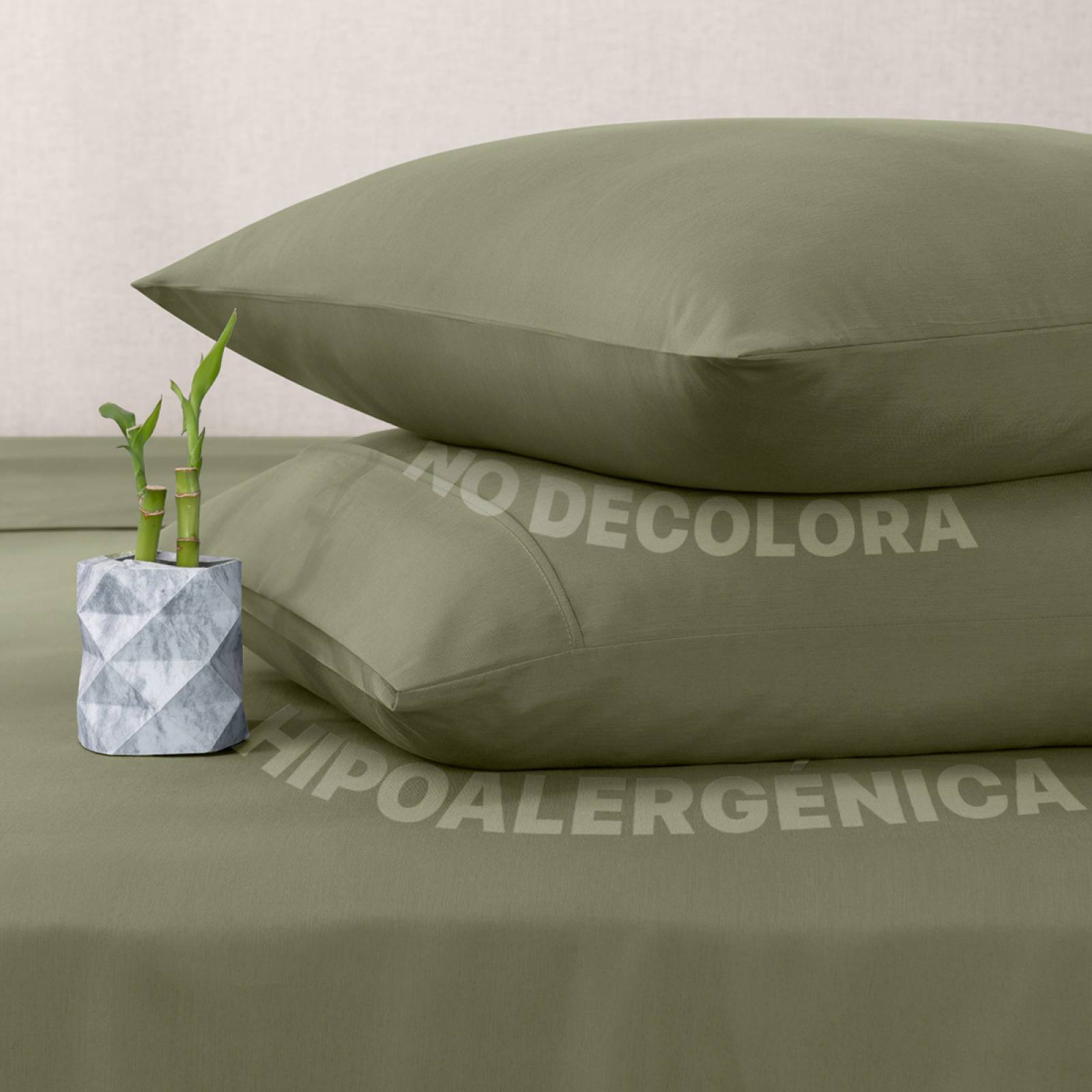 Sábanas Matrimonial De Bambú / Bamboo Ultra Suaves Y Frescas Verde Olivo ESQUIMAL.