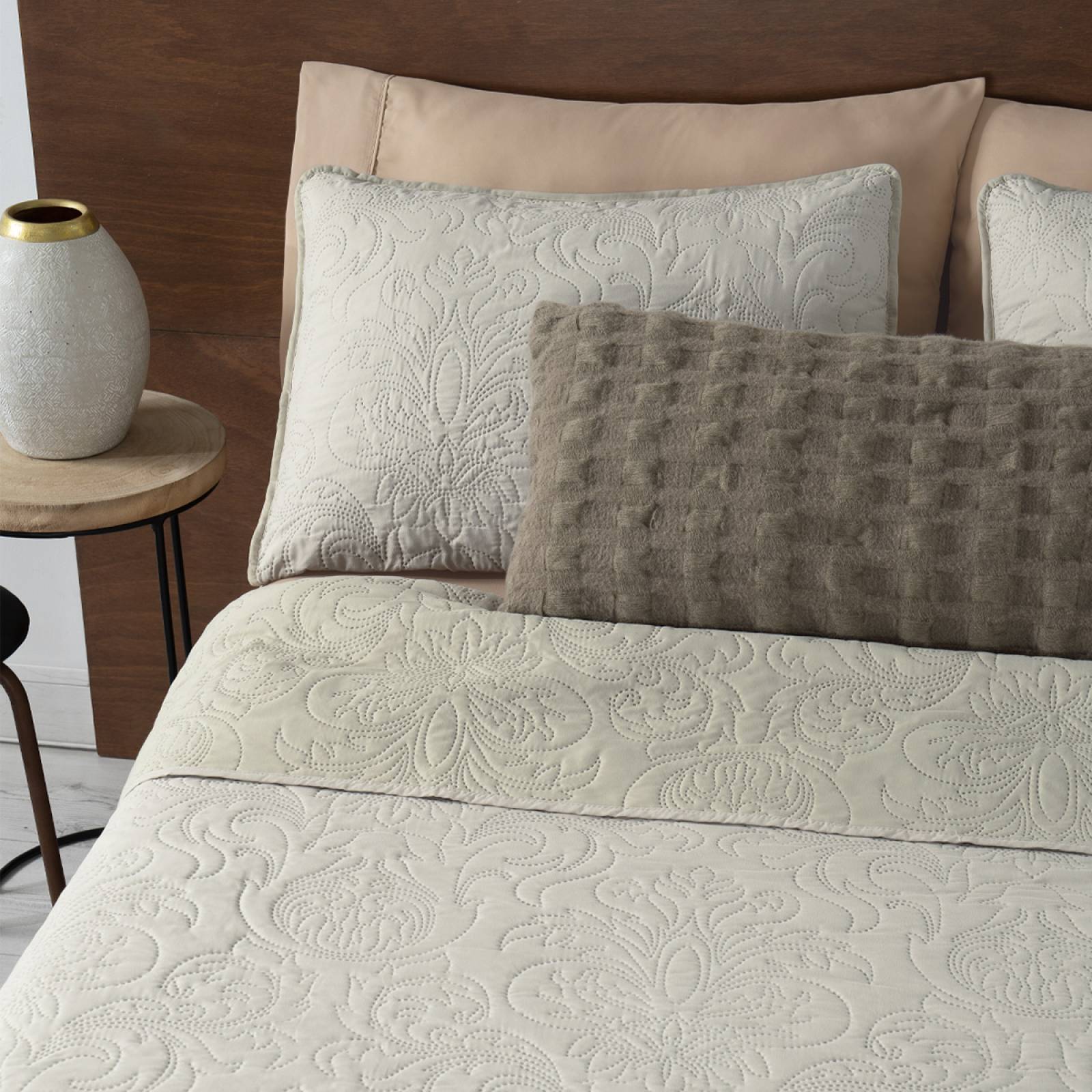 Edredón Ligero Queen Size Doble Vista con Funda Khaki - Beige REAL TEXTIL.