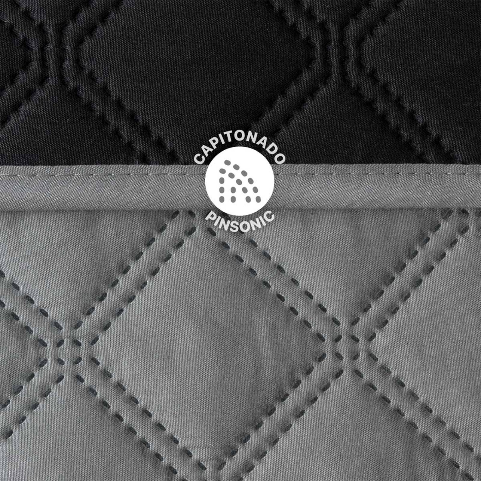 Edredón Ligero Queen Size Doble Vista con Funda Negro - Gris REAL TEXTIL.