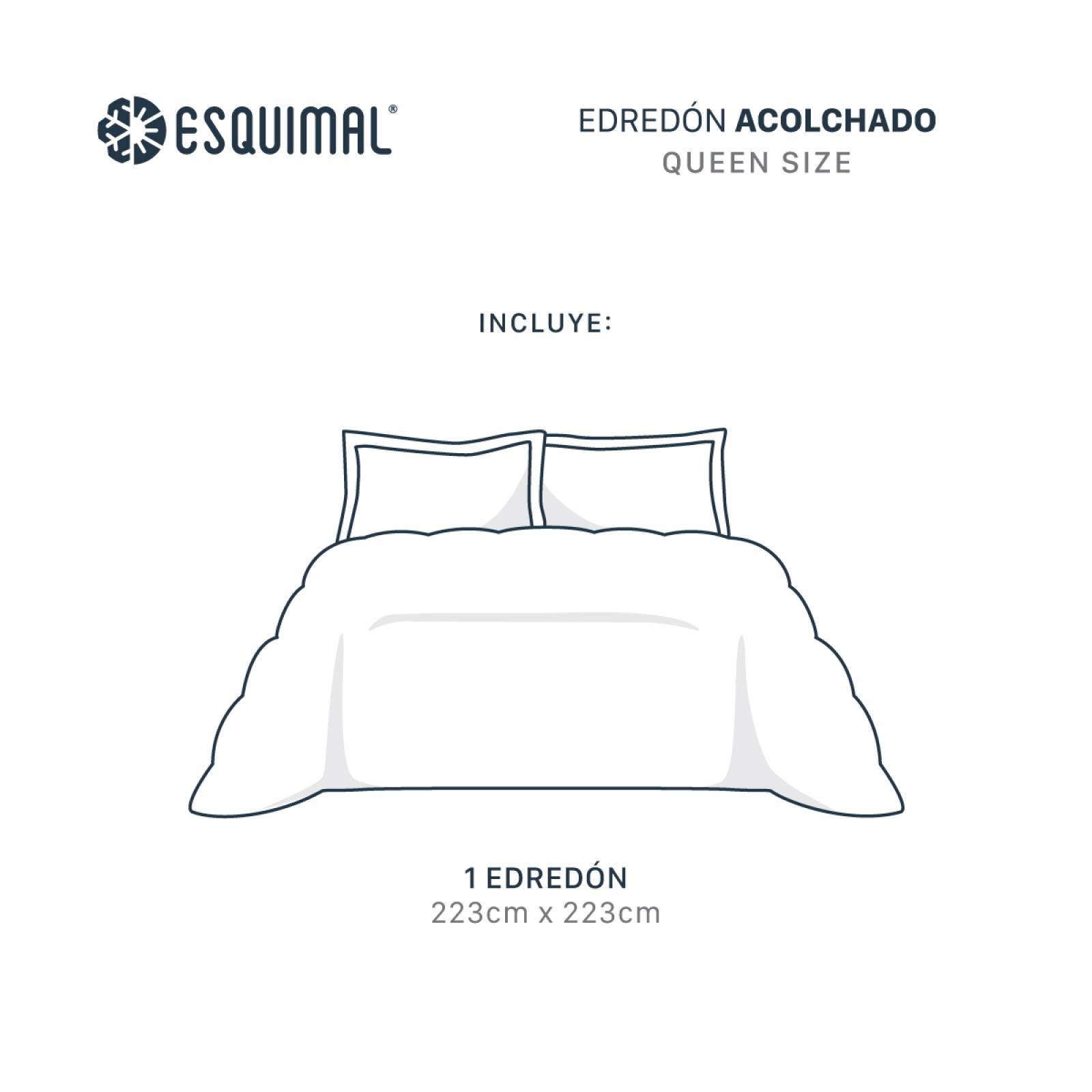 Edredón Acolchado Duvet Queen Size de Doble Vista Gris Oscuro - Gris Medio ESQUIMAL
