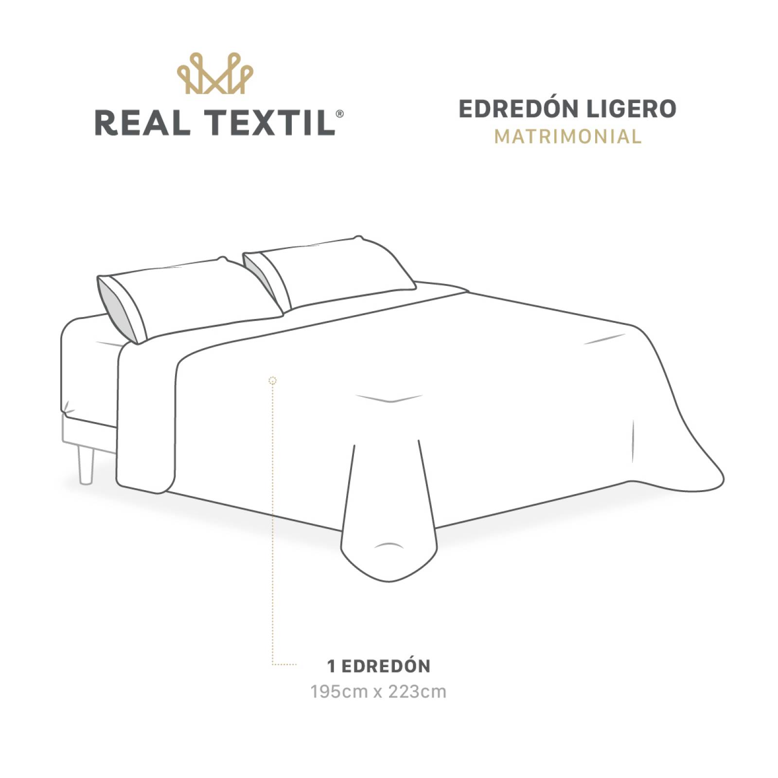 Edredón Colcha Ligero de Doble Vista Matrimonial Gris - Negro Real Textil.