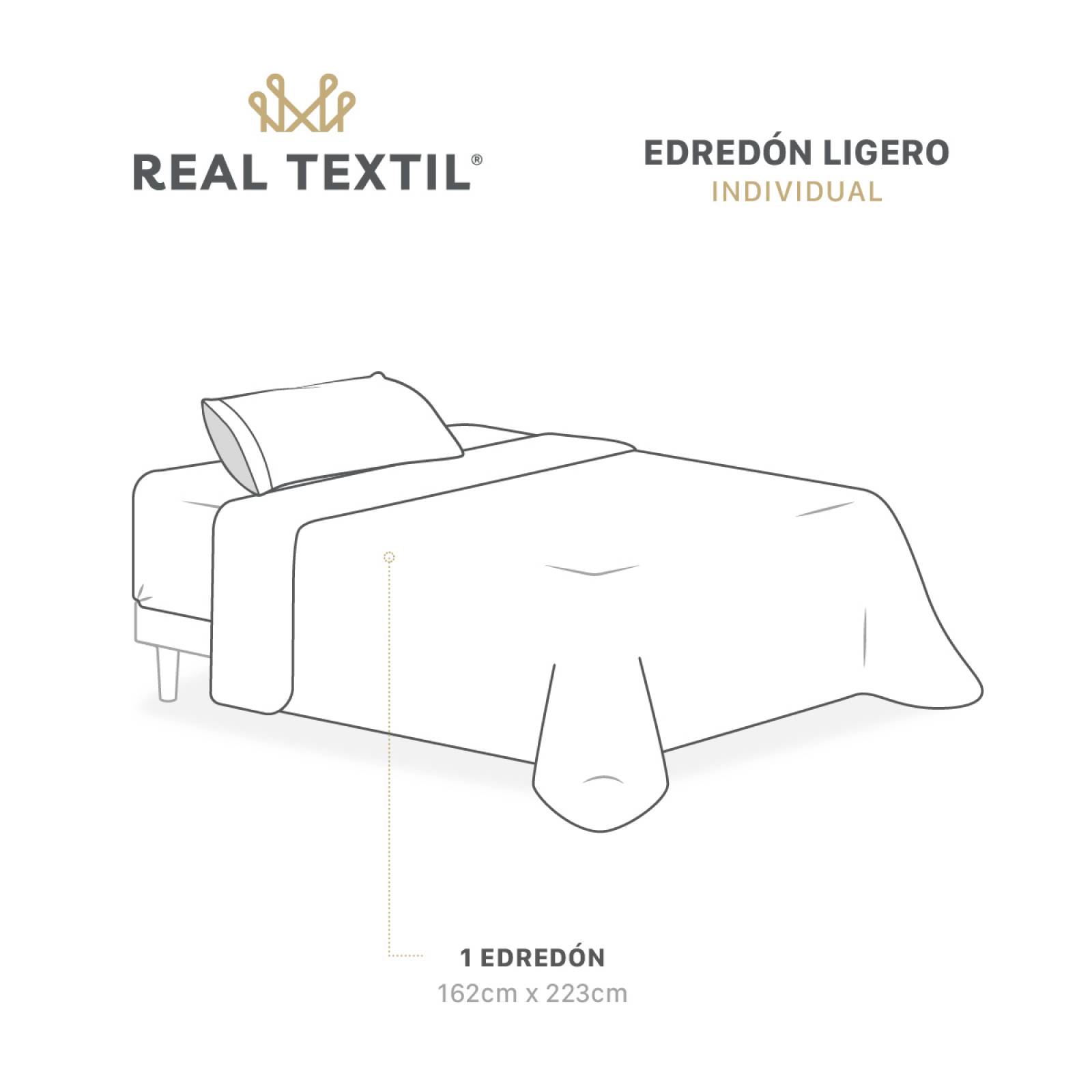 Edredón Colcha Ligero de Doble Vista Individual Gris Claro - Rojo Real Textil.