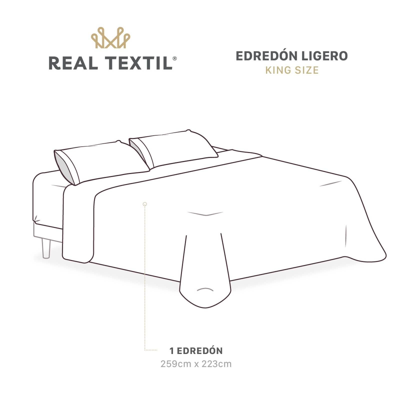 Edredón Colcha Ligero de Doble Vista King Size Gris Claro - Rojo Real Textil