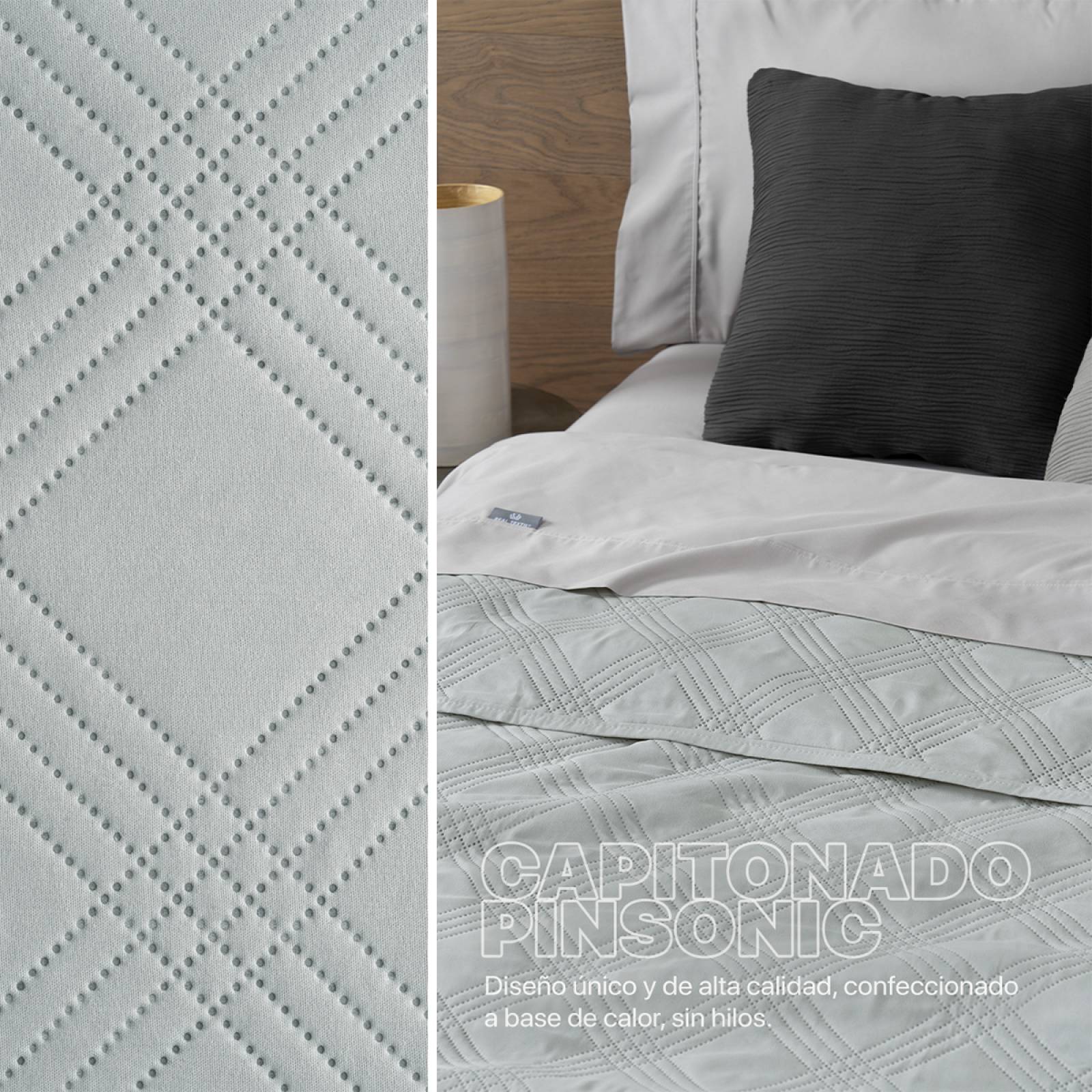 Edredón Económico Colcha Ligera Fresco Matrimonial de 1 Pieza Gris Claro Real Textil