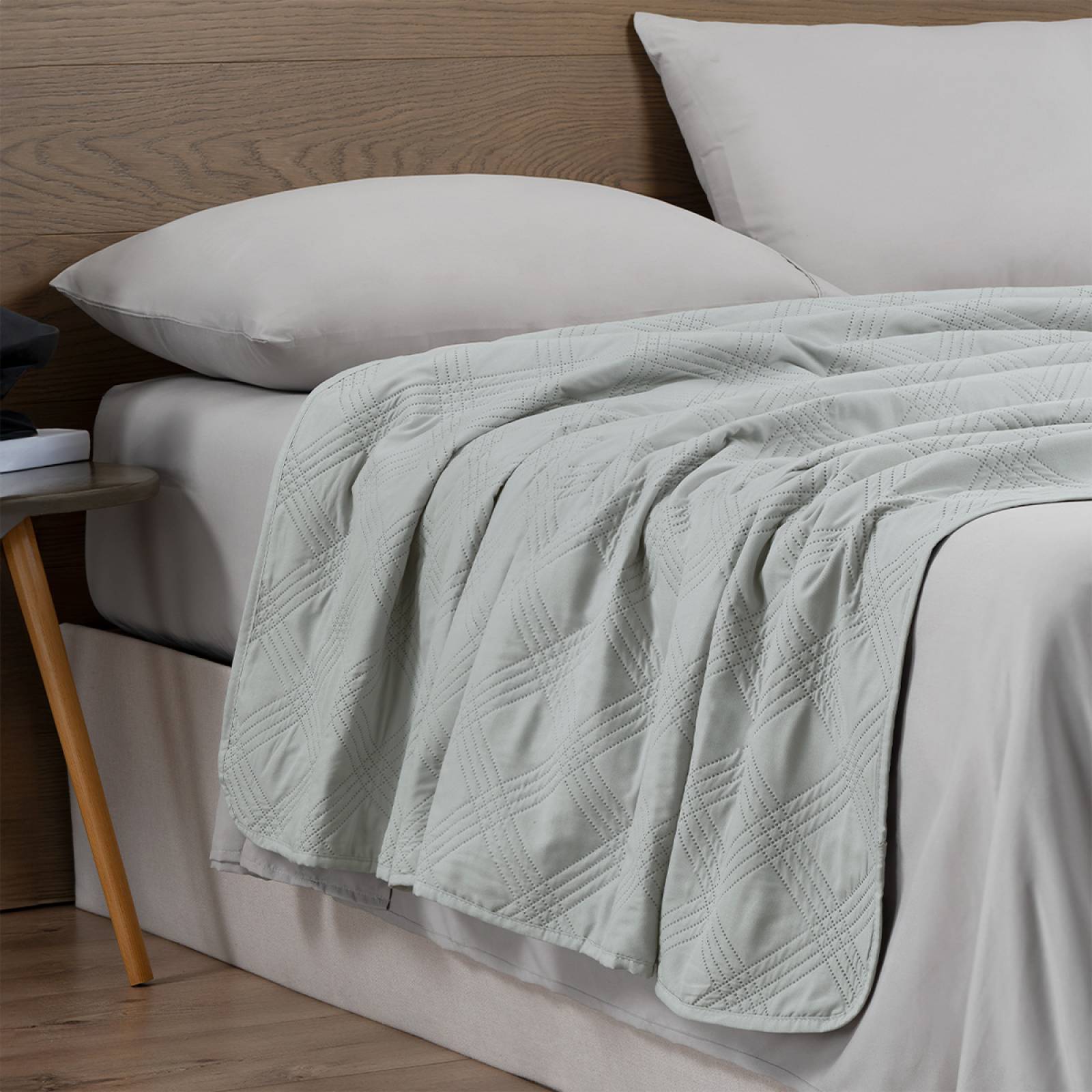 Edredón Económico Colcha Ligera Fresco Matrimonial de 1 Pieza Gris Claro Real Textil