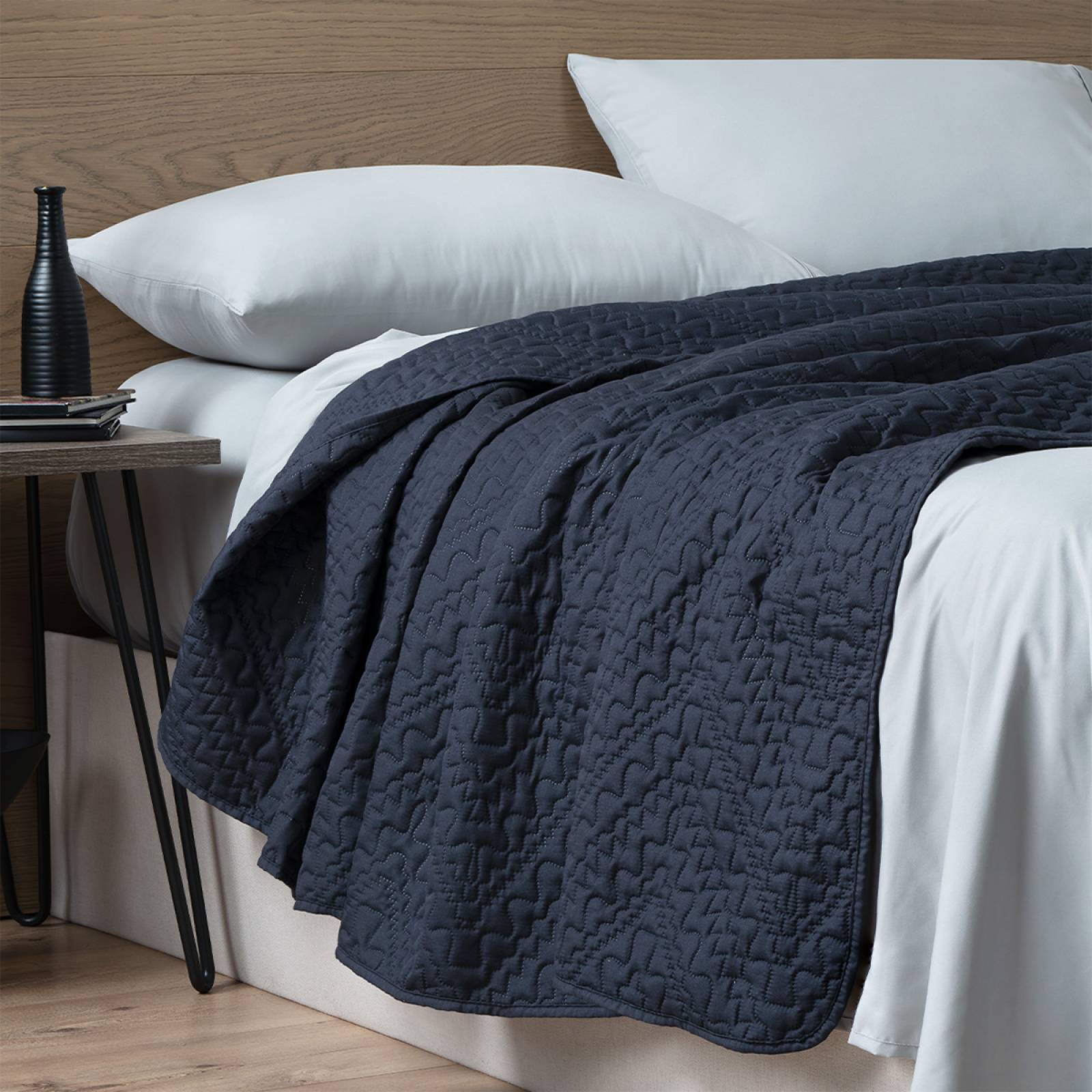 Edredón Económico Colcha Ligera Fresco Individual de 1 pieza Azul Oscuro Real Textil