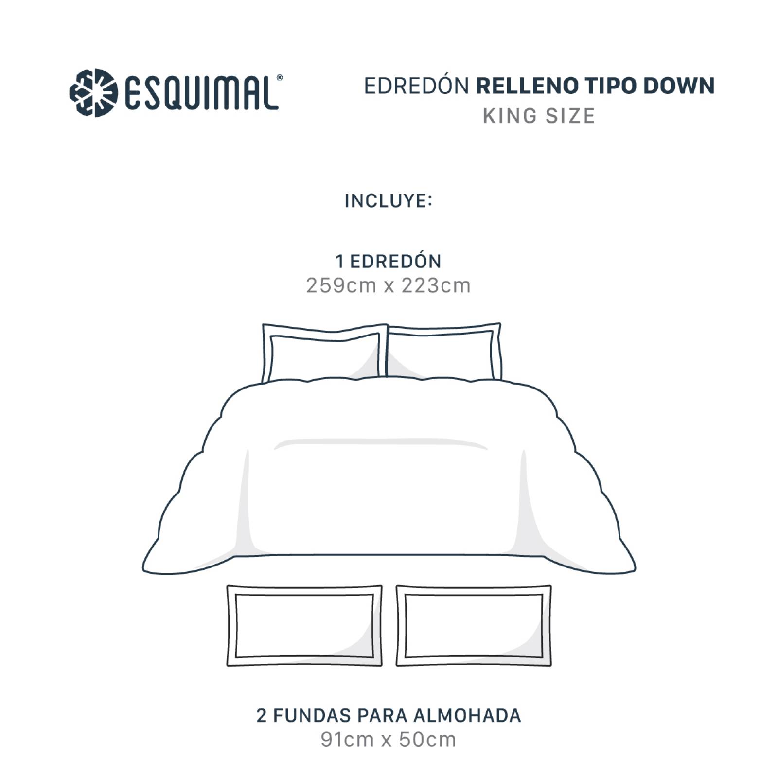 Edredón Capitonado de Lujo King Size con Fundas Palo de rosa - Rosa Esquimal.