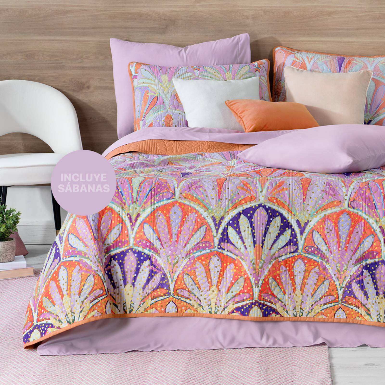 Set Edredón Ligero Matrimonial con Fundas y Sabanas Santana REAL TEXTIL