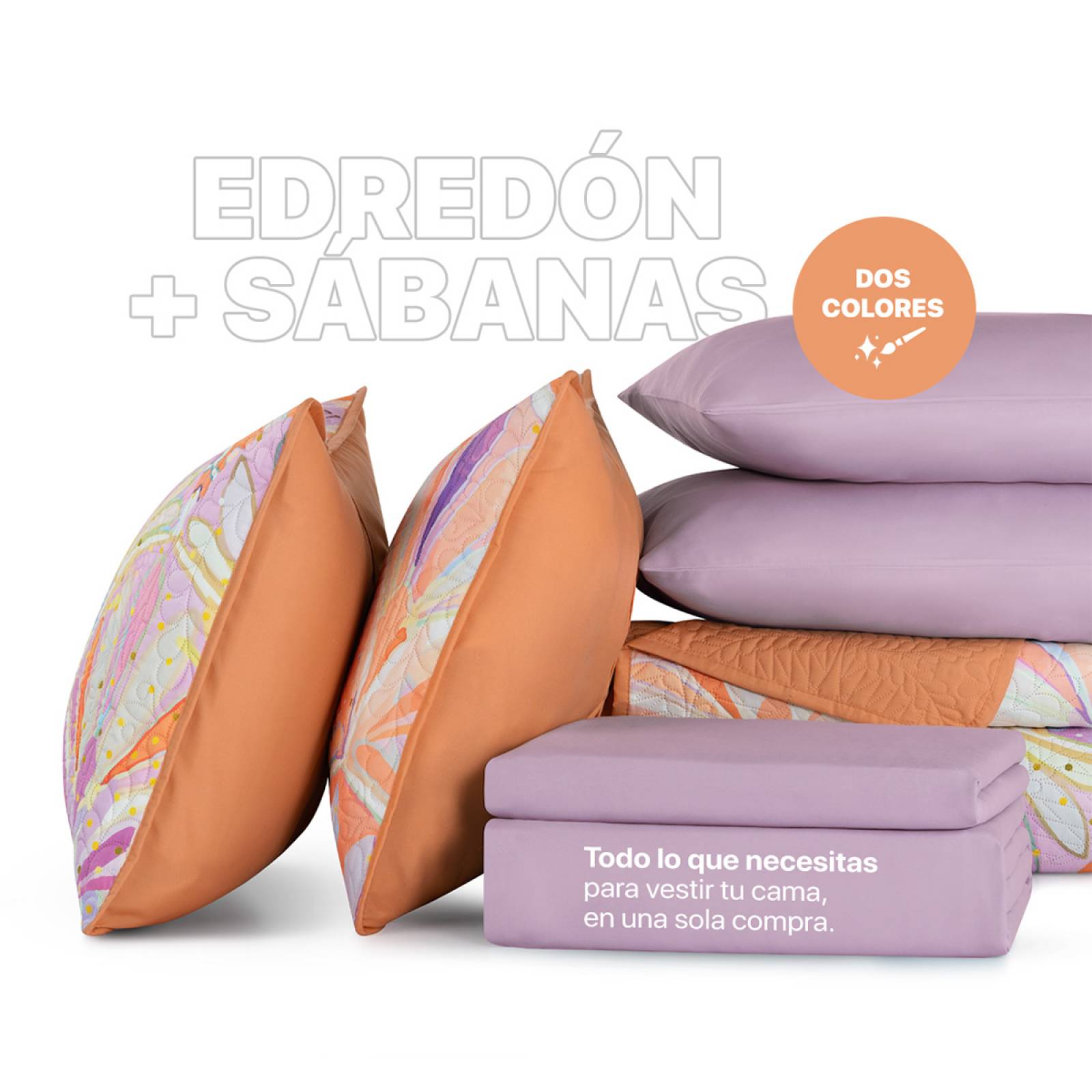 Set Edredón Ligero Matrimonial con Fundas y Sabanas Santana REAL TEXTIL