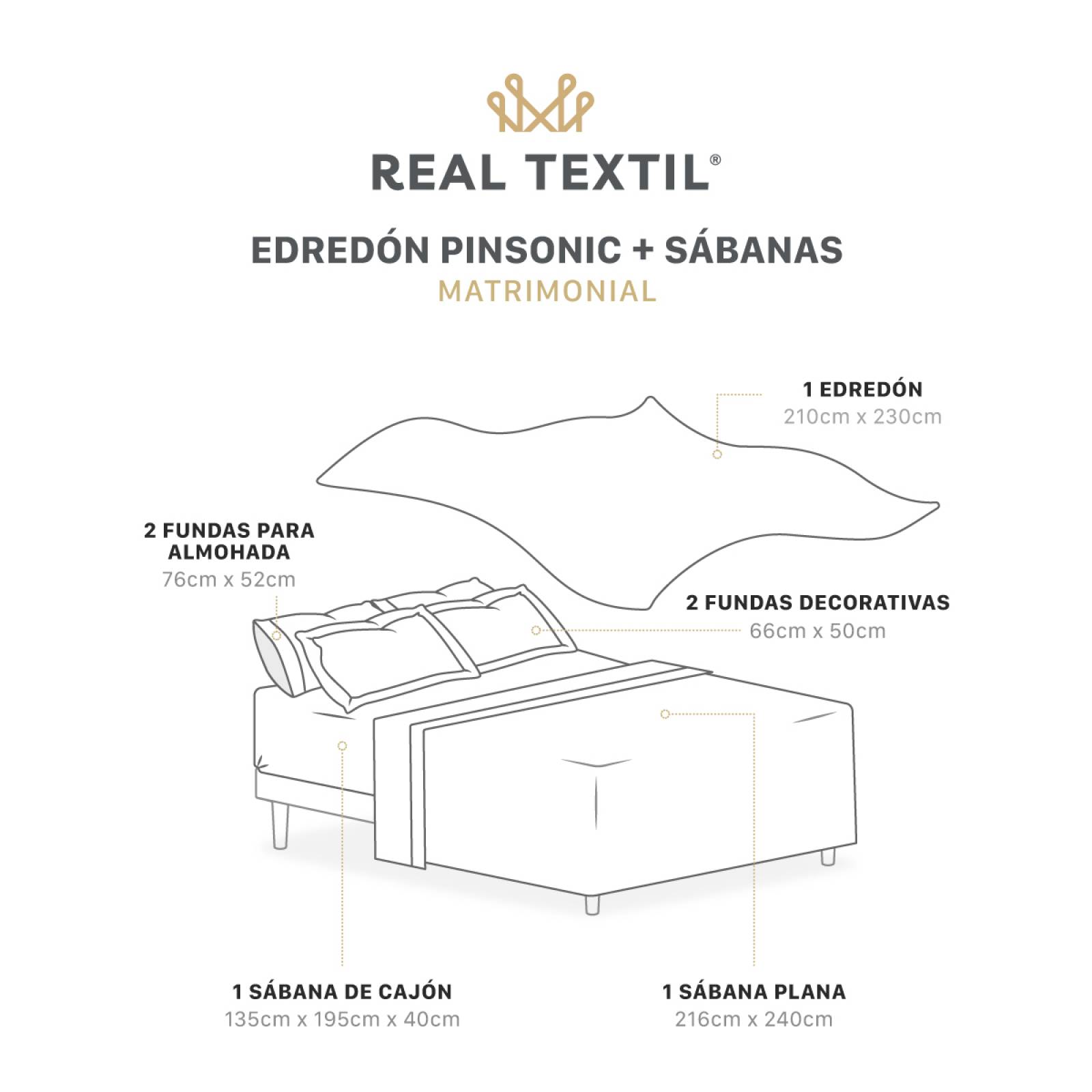 Set Edredón Ligero Matrimonial con Fundas y Sabanas Santana REAL TEXTIL