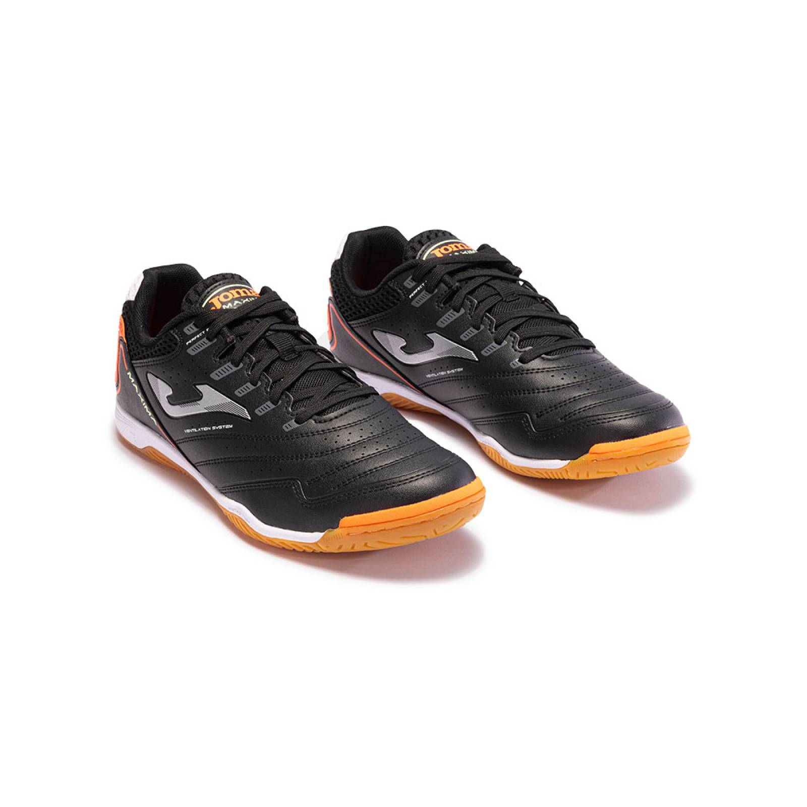 Tenis Joma Futbol Sala Maxima 2301 Indoor Negro/Naranja