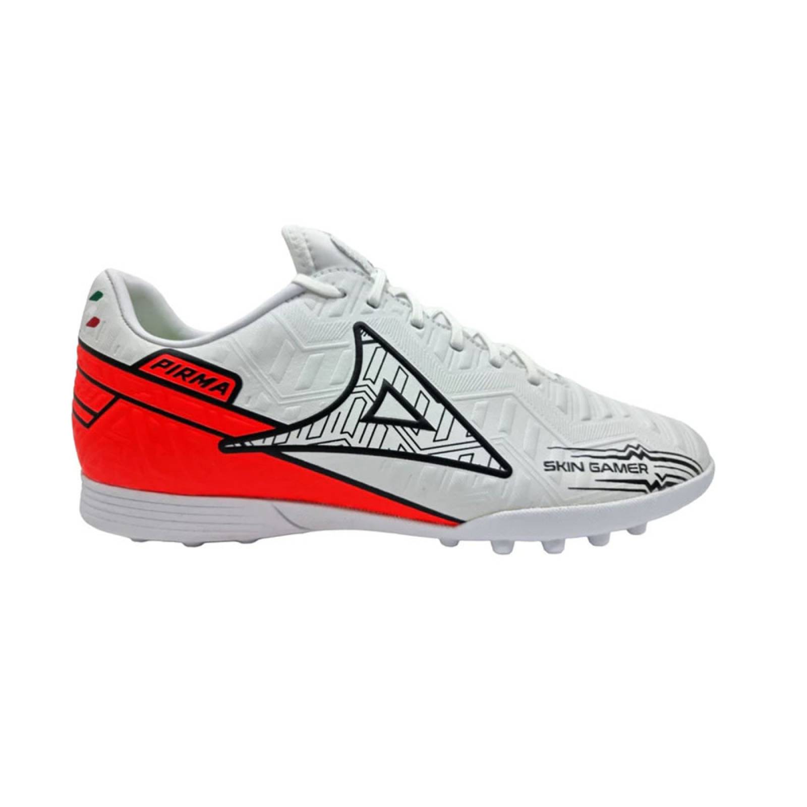 Tenis Pirma Futbol Rapido Skin Gamer Turf 3047 Hombre Blanco/Rojo.